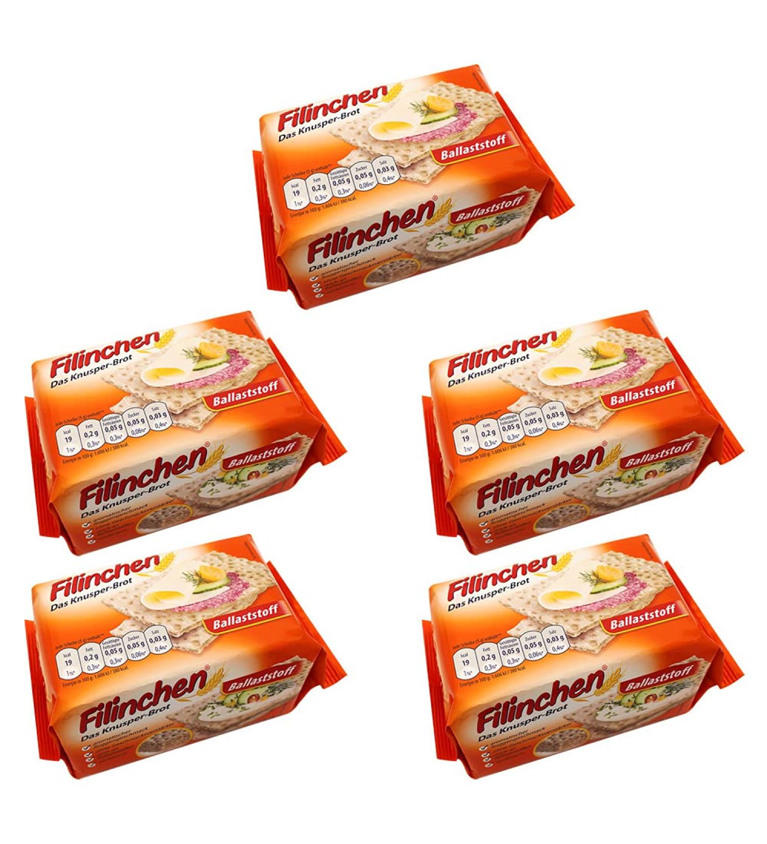 5 Pack Filinchen Crispy Bread Waffles - Crunchy Fiber Snack (75g Each) - Perfect International Treat - Buy Online on GoSupps.com