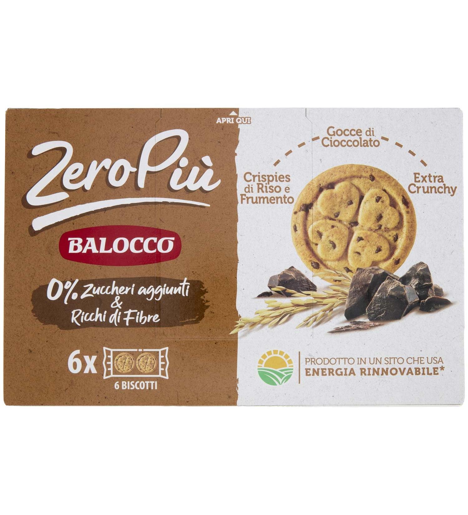  Balocco Balocco Zeroplus Chocolate Drop Biscuits 210g - Buy Online on GoSupps.com
