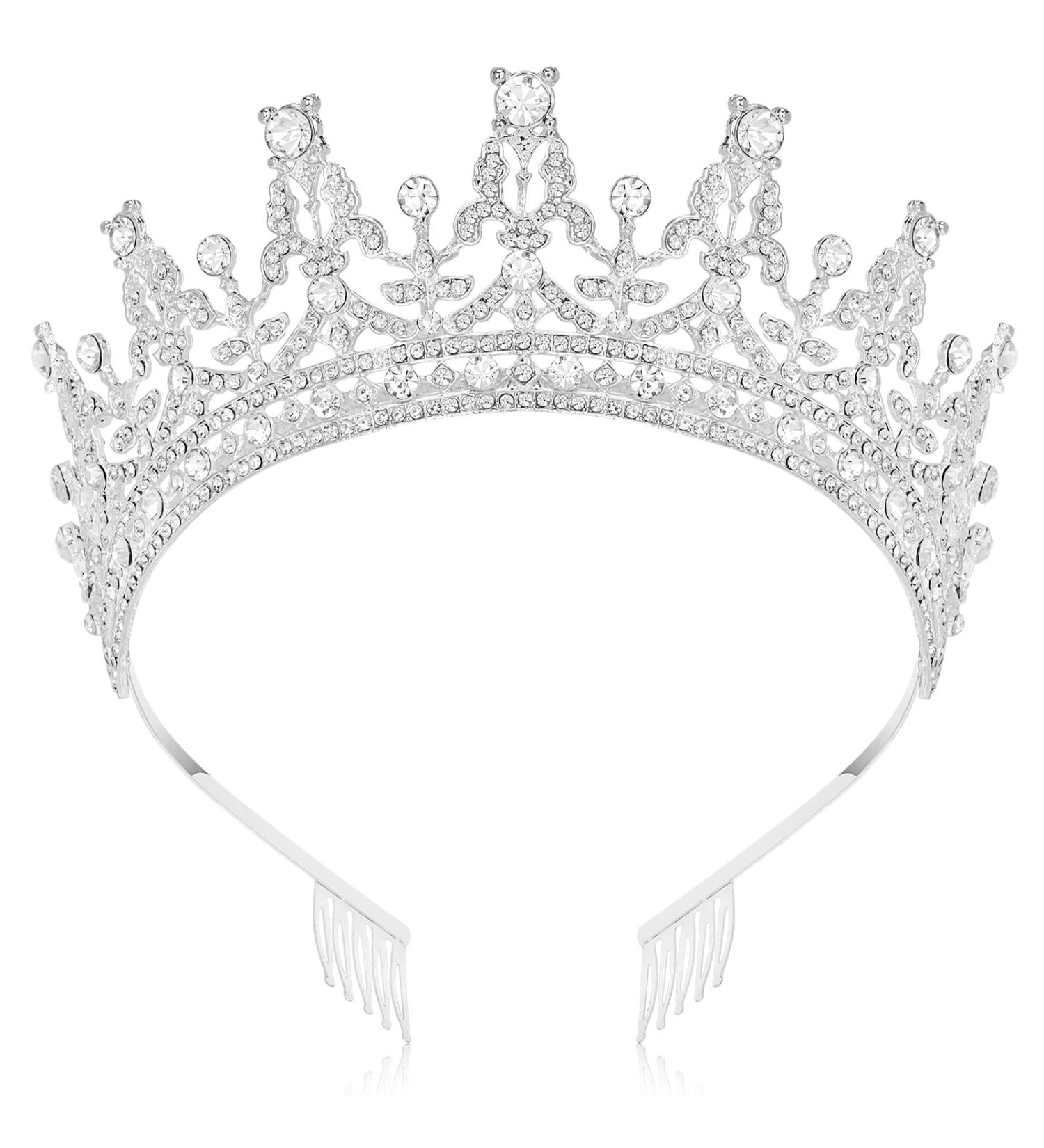 Silver Crystal Tiaras and Crowns with Comb for Women - Perfect for Bridal, Prom, and Special Occasions - Buy Online on GoSupps.com