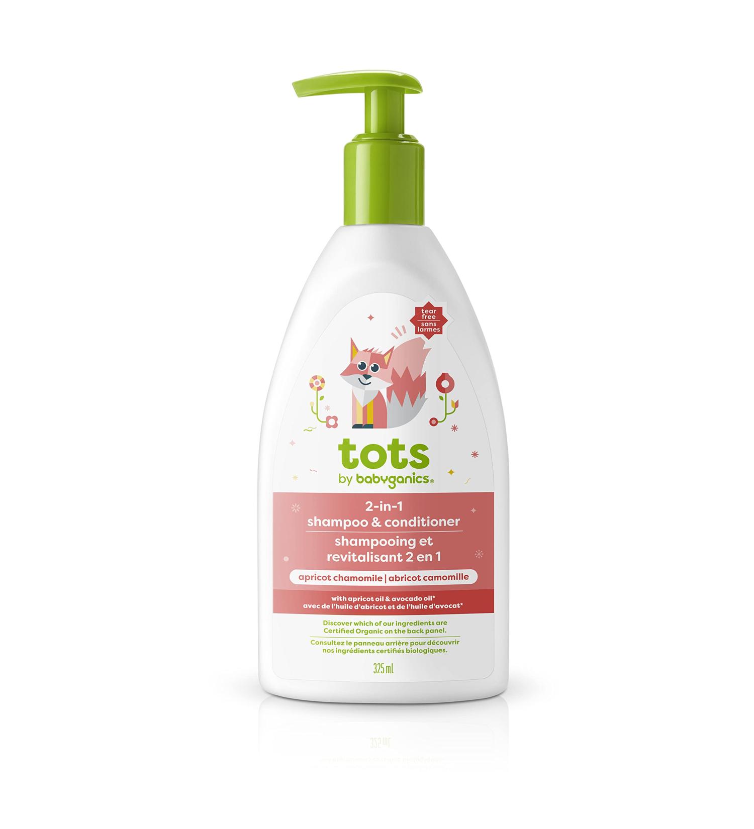 Babyganics 2-in-1 Shampoo and Conditioner for Toddlers Designed for All Hair Types Moisturizes and Detangles Apricot Chamomile 325 mL Soap Pump Packaging May Vary All Hair Shampoo & Conditioner - Buy Online on GoSupps.com