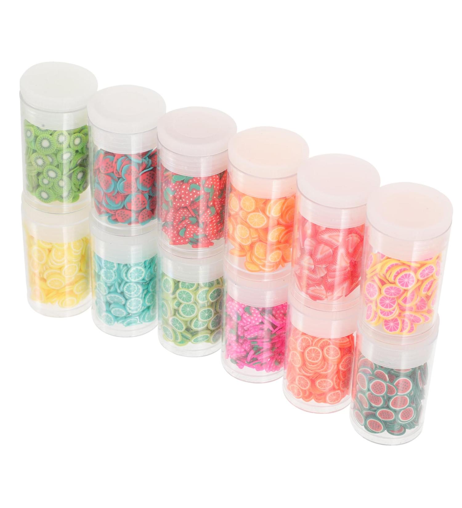 Healeved 12 Boxes Nail Art Accessories Fruit Slices Resin Charms Slices Mini Accessories Nail Fruit Resin Making Charms Nail Art Supplies Lip Gloss Decor Polymer Clay Material Soft Pottery 14.2X8.8X2.5CM Assorted Color - Buy Online on GoSupps.com