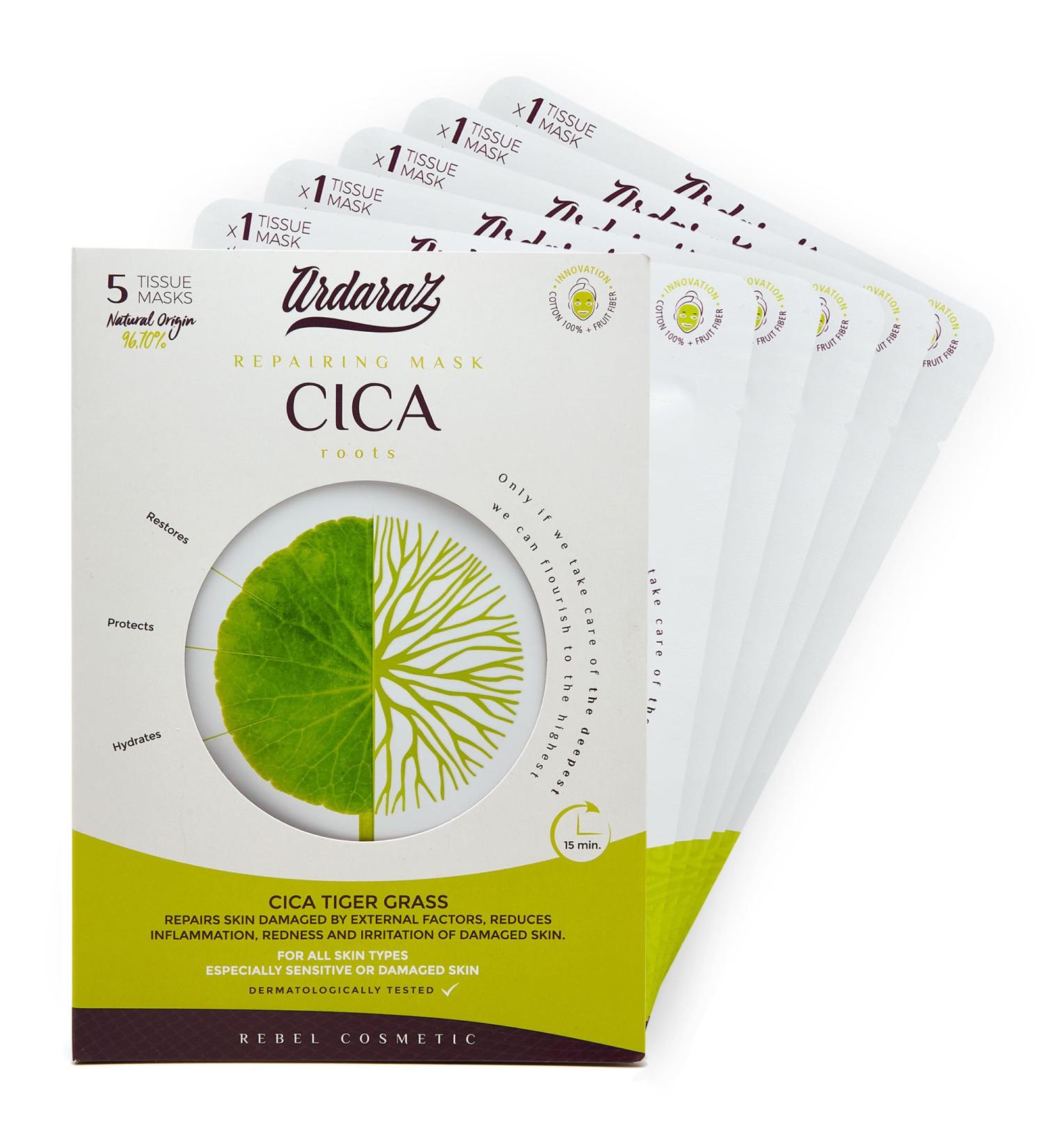 Moisturizing Cloth Masks Set - 5 Masks with Cica Serum & Centella Asiatica for Repaired Calmed Skin | Ardaraz - Buy Online on GoSupps.com