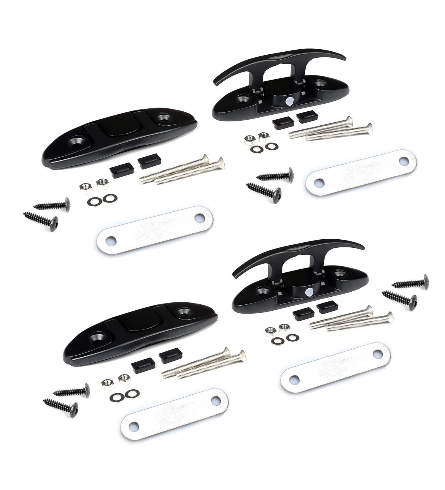 Mxeol 4-1/2 Boat Flip Up Cleat - Folding Dock Marine Hardware Stainless Steel (Matte Black, 4 Pack) - Buy Online on GoSupps.com