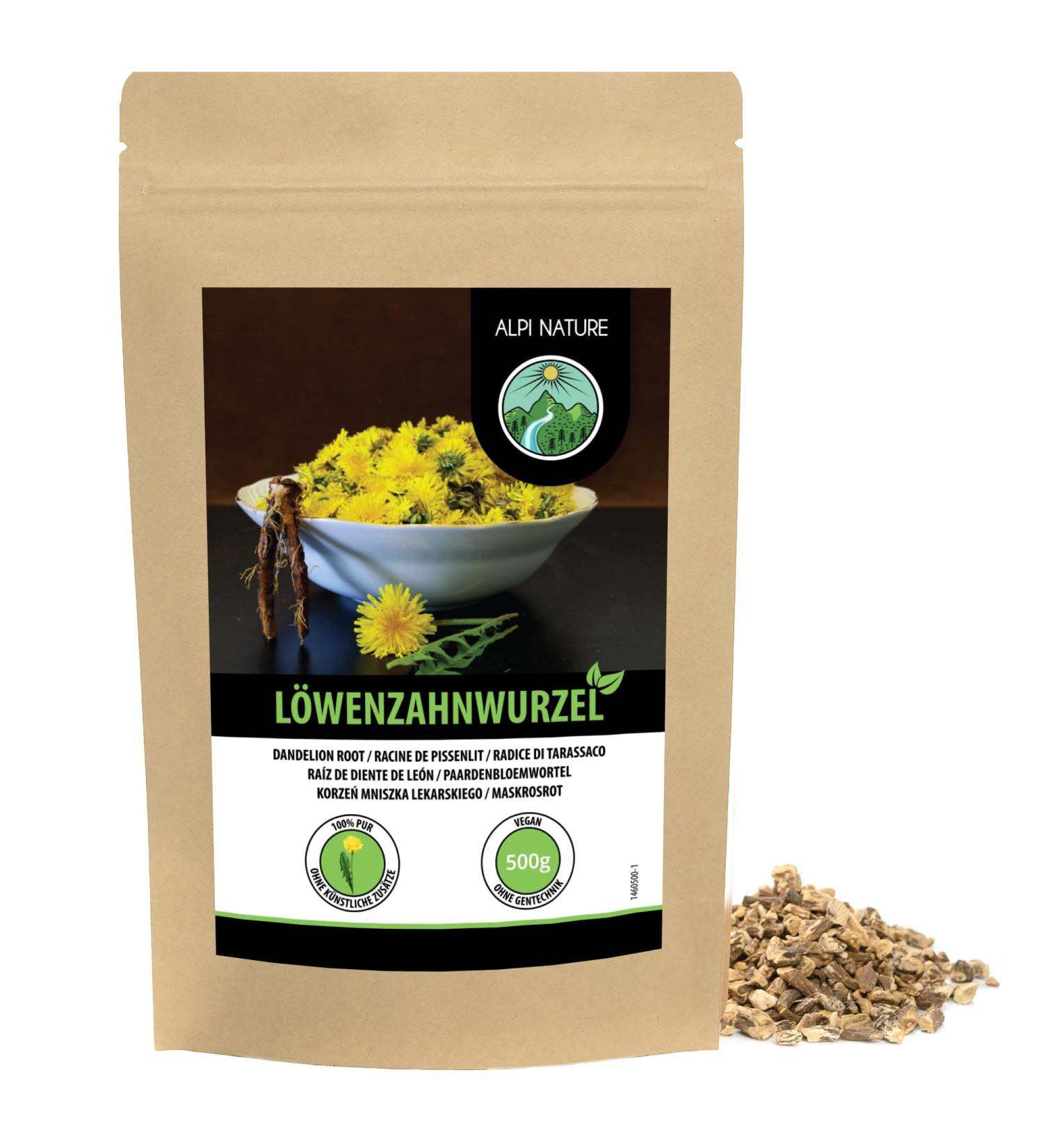 Alpi Investment OOD Dried dandelion root 500g sliced dandelion root 100 pure and natural for the preparation of tea and seasoning dishes 500 GR - Buy Online on GoSupps.com