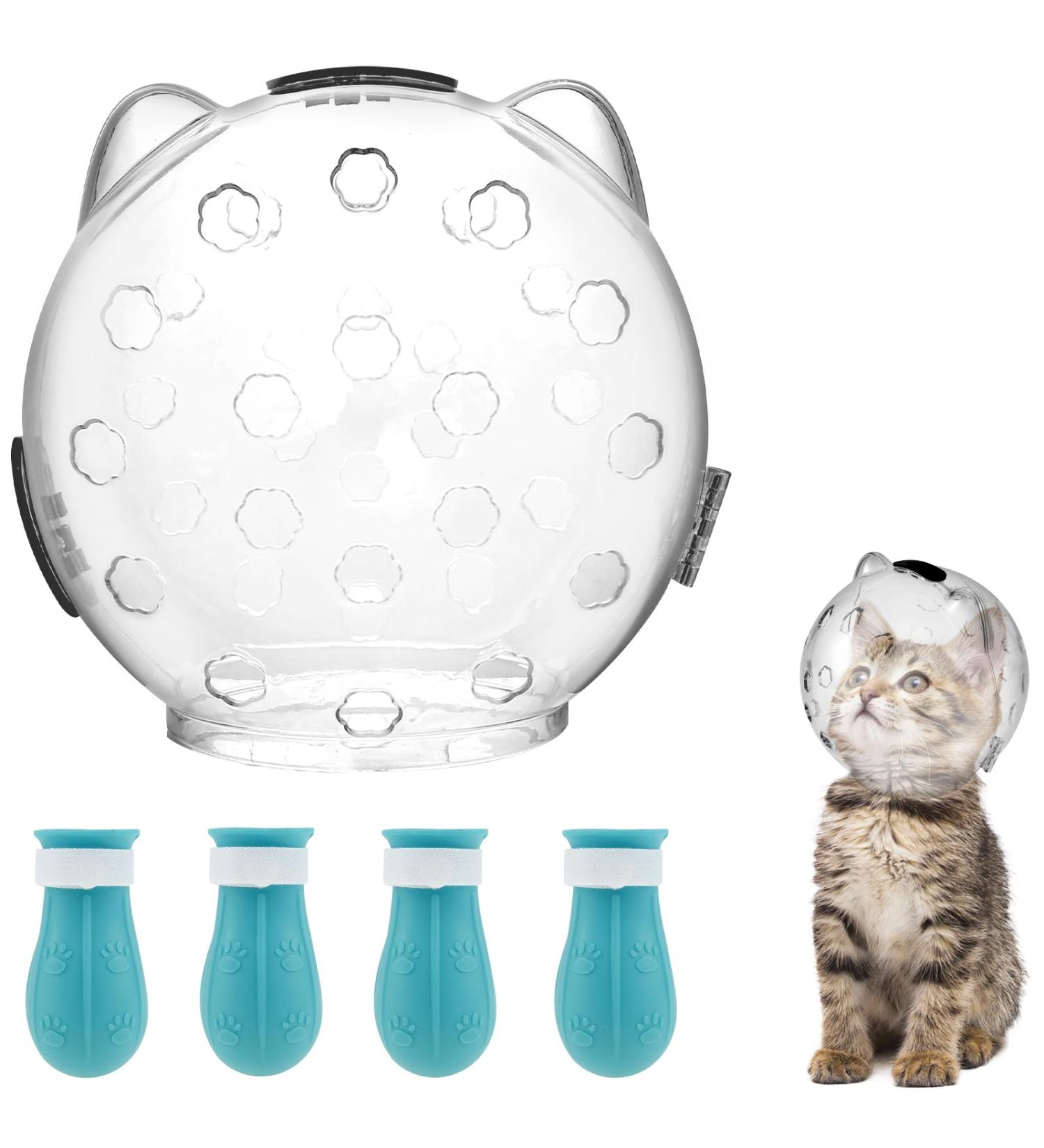 Abizarch Cat Muzzle for Grooming Breathable Bathing Cat Anti Bite Ear Muzzles Adjustable Cat Anti-Scratch Foot Cover for Bathing Shaving Pet Tools large for cat more than 10 pounds - Buy Online on GoSupps.com