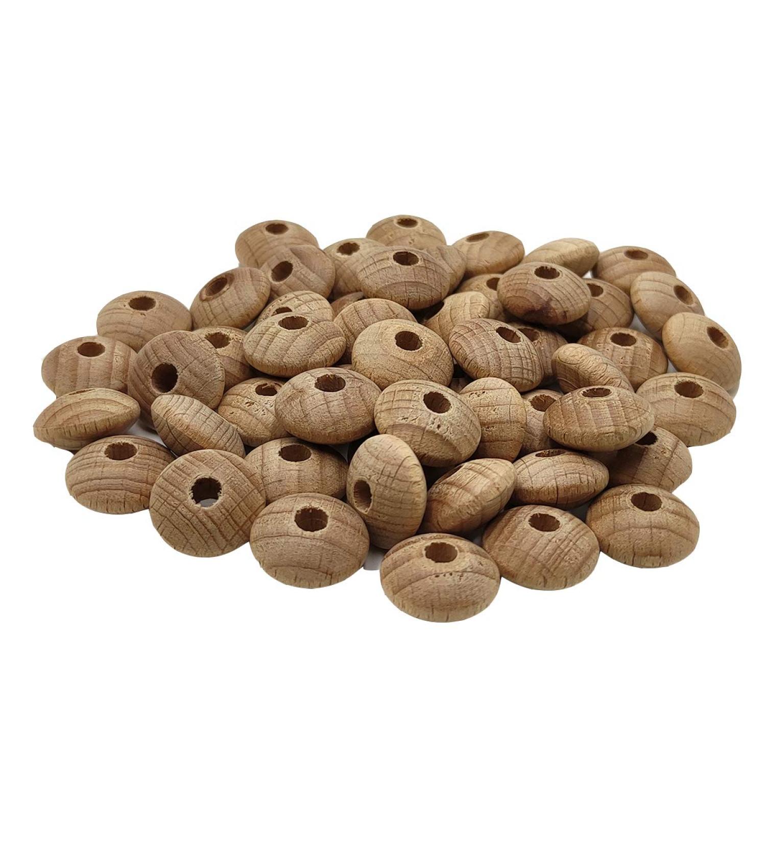 100pcs Beech Wooden Abacus Beads 16mm Unfinished Round Spacer for DIY Handmade Jewelry Making - Buy Online on GoSupps.com