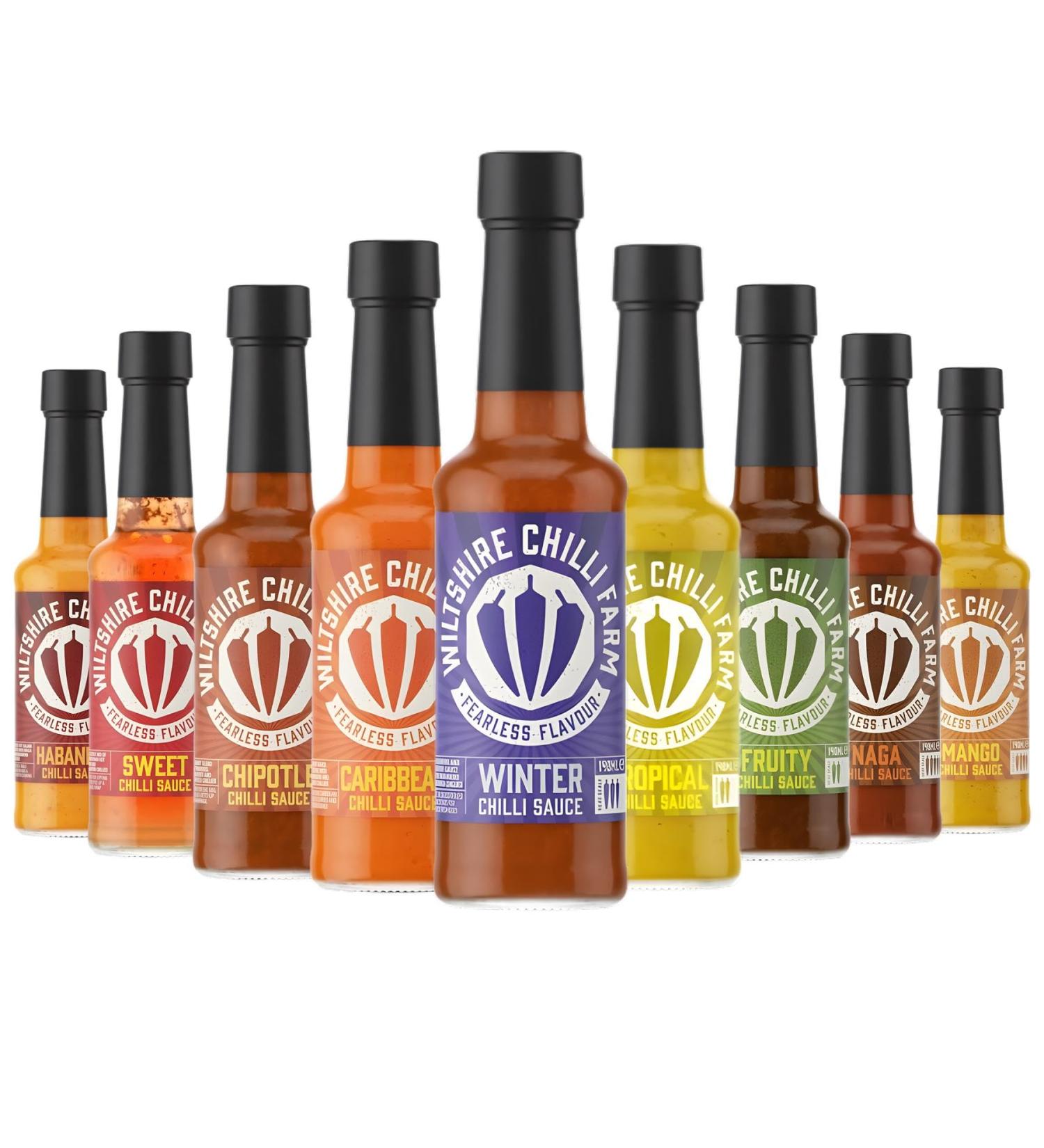 Fearless Flavour Sauce Bottle Pick N Mix - Choose From 9 Flavours - Winter Chilli Fruity Chilli Mango Chilli Sweet Chilli Caribbean Chilli Habanero Chilli - Pack of 5 x 140ml - Buy Online on GoSupps.com