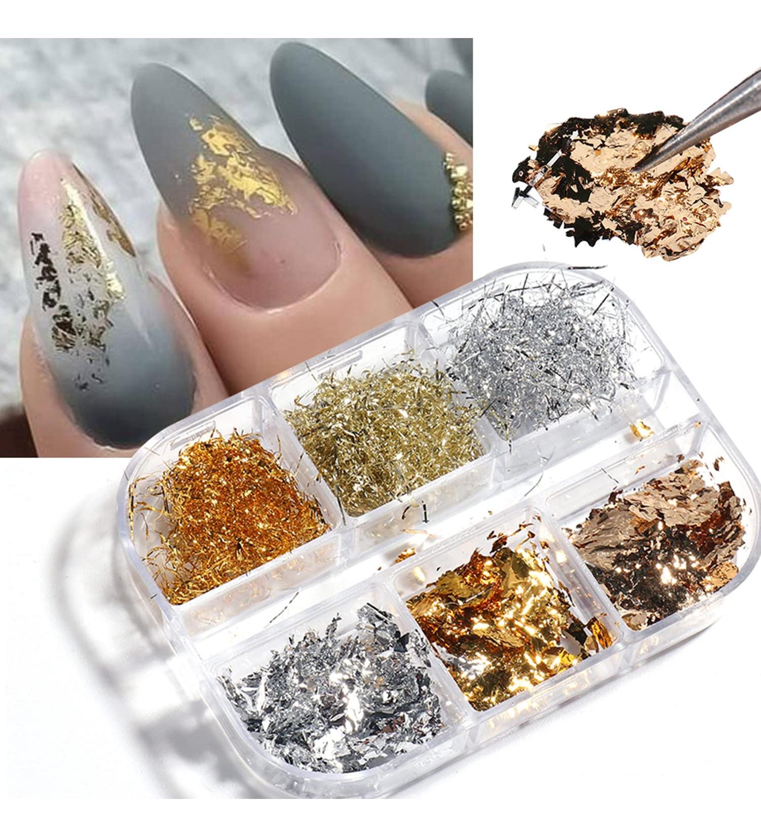Glitter Nail Art Foils Flakes | Holographic Aluminum Nail Sequins for 3D DIY Manicure Decorations - Buy Online on GoSupps.com