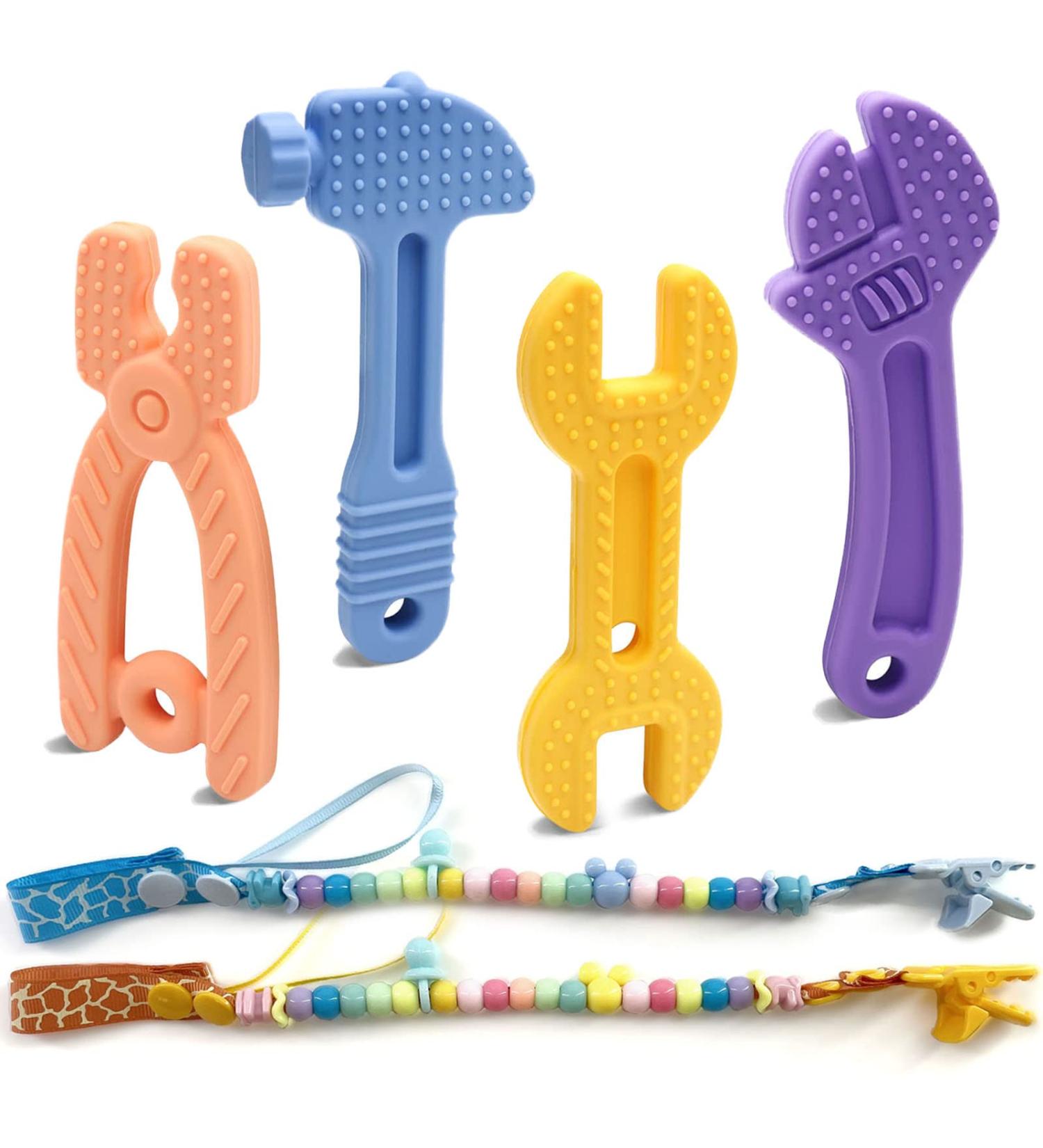 Silicone Teething Toys for Babies 0-12 Months - BPA Free Chew Toys for Boys and Girls - 6PCS Set - Buy Online on GoSupps.com
