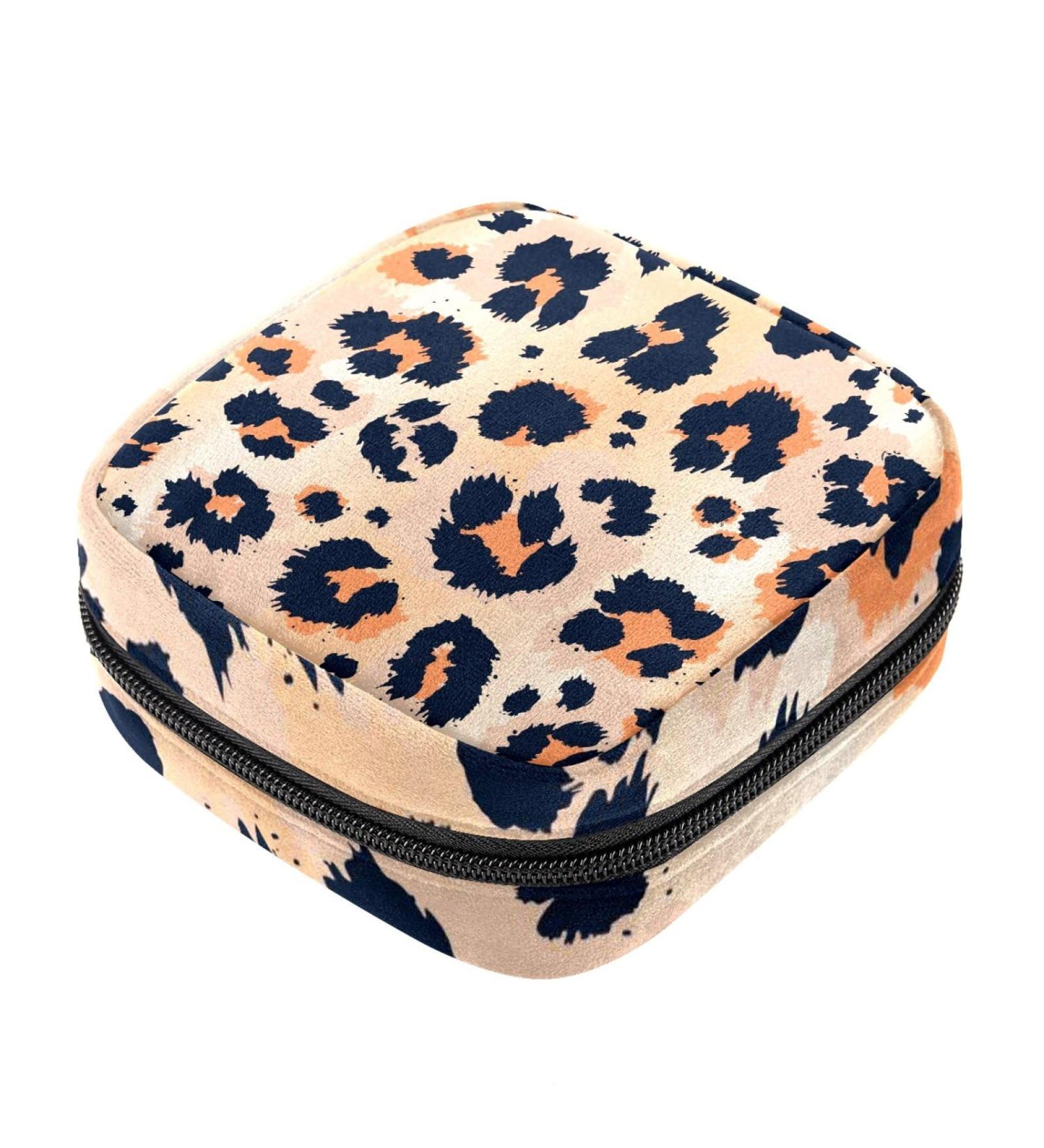 Leopard Print Menstrual Cup Pouch and Pad Bag - Portable Storage for Feminine Hygiene Products | Color 8 - Buy Online on GoSupps.com