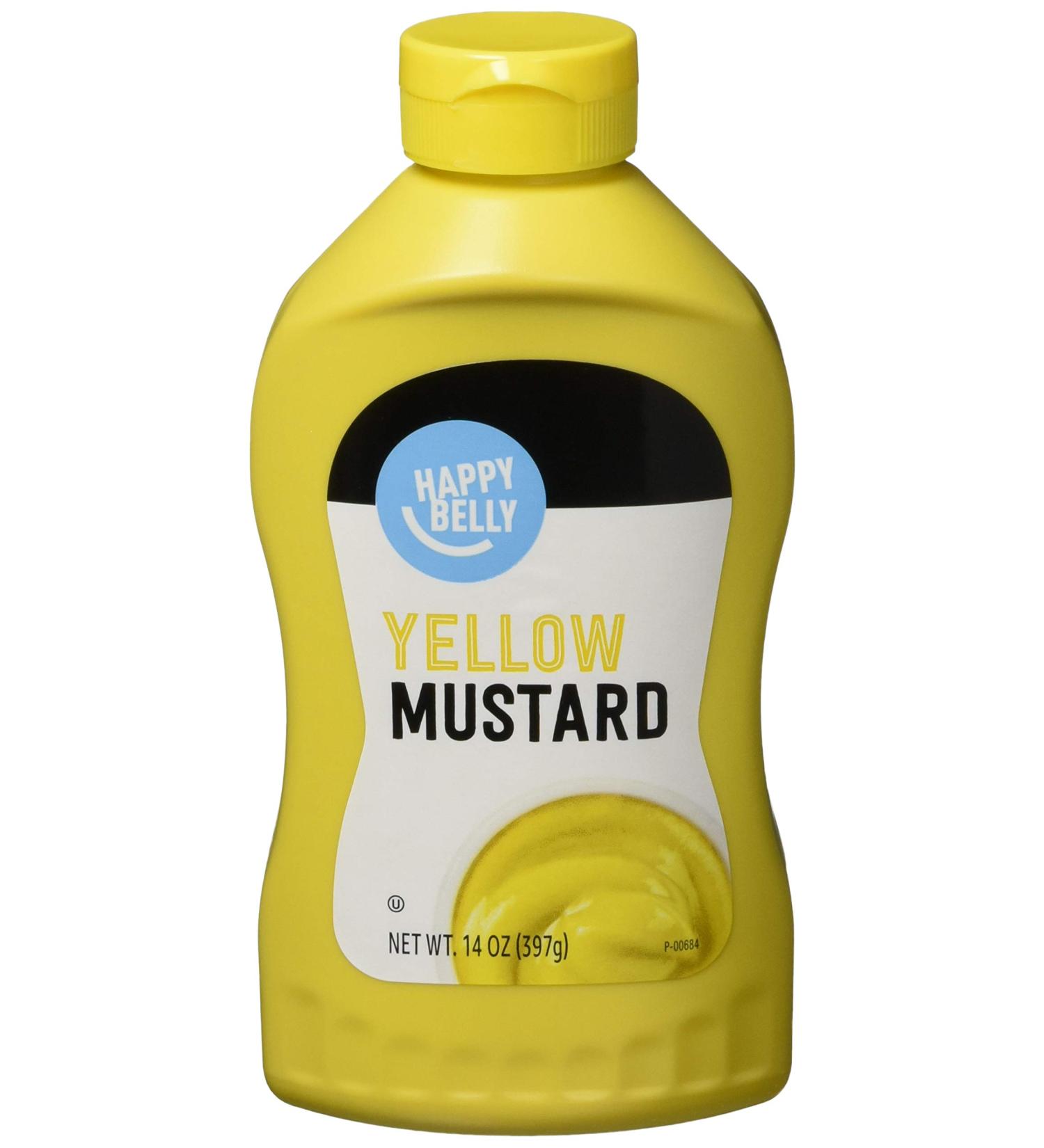 Happy Belly Yellow Mustard 14 oz - Kosher Condiment by Amazon Brand - Buy Online on GoSupps.com