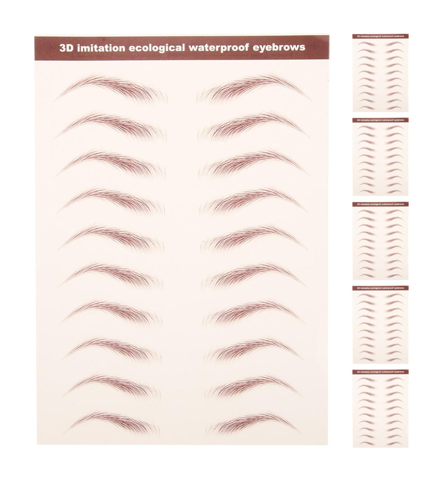 6 Feuilles de Sourcils Auto-Adh sifs 3D Imperm ables Transfert D Eau pour Maquillage Naturel Autocollants Temporaires Marron Faciles Appliquer pour v nements et Usage - Buy Online on GoSupps.com