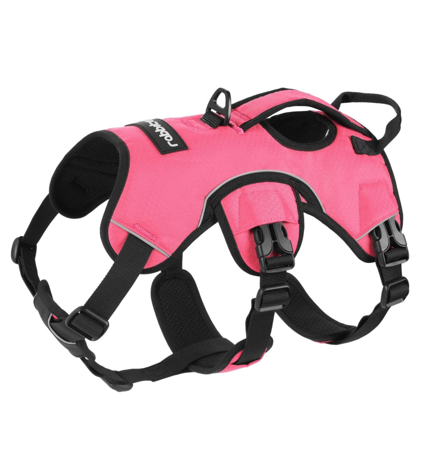 Rabbitgoo Breaking-Safe Dog Harness for Medium Dogs - Adjustable Breathable Padded Vest with Handle - Ideal for Training & Safety - Pink - Buy Online on GoSupps.com
