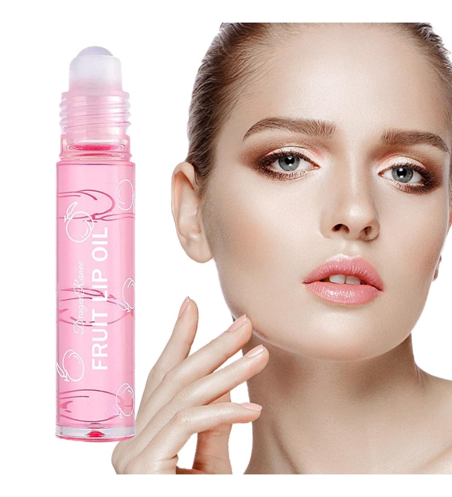 Roll On Lip Gloss Fruity Flavors Rolling Ball Lip Oil Set Colorless Transparent Lip Oil Moisturizing Plumper Glossy Lip Makeup Flavored Lip Gloss Set (Peach 8ml) - Buy Online on GoSupps.com