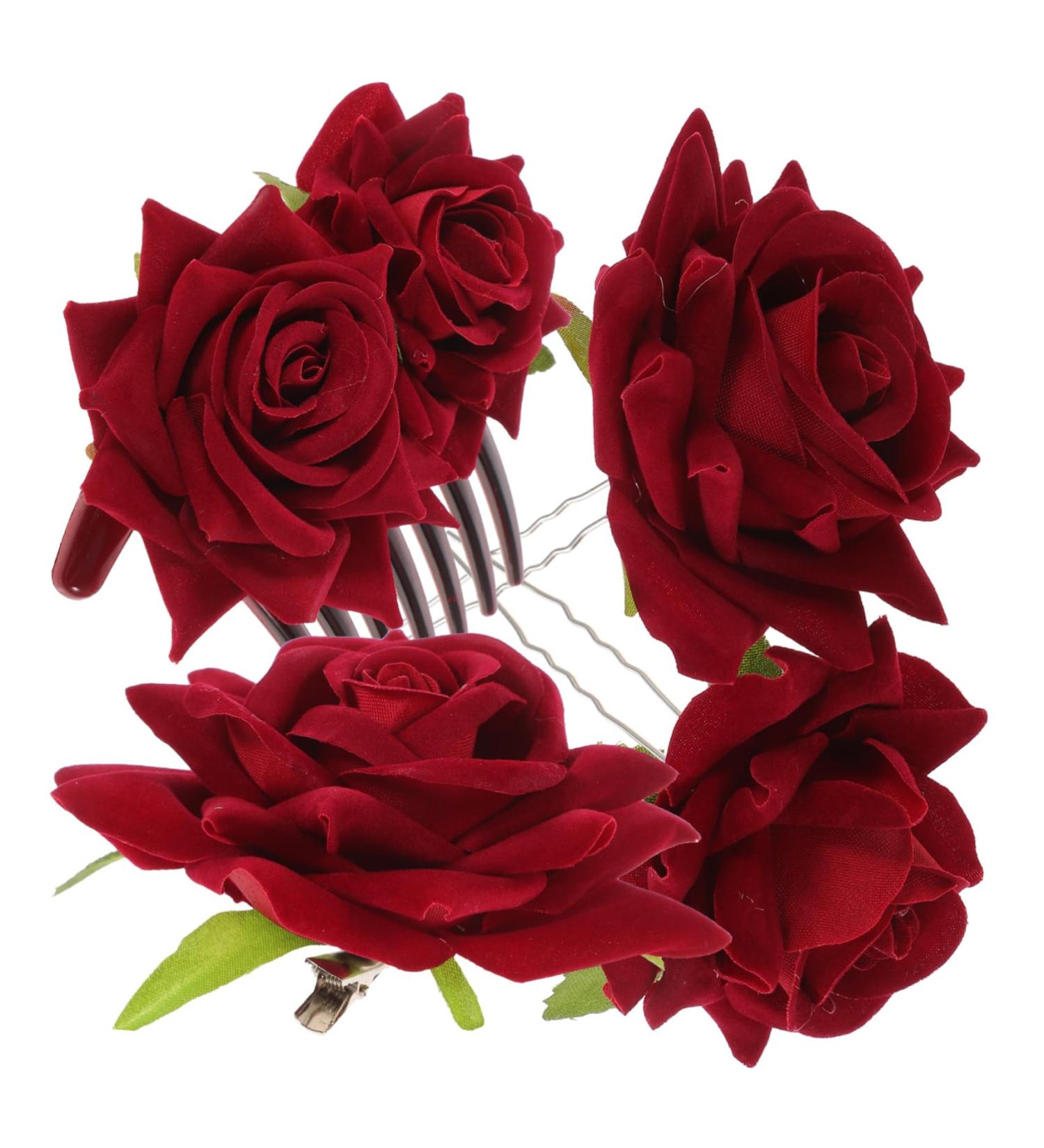 MERRYHAPY 1set Rose Hair Clip Wedding Headdress Hair Ornaments Bobby Pin Lifelike Rose Hairpin Hair Accessory Bride Hair Jewelry Bride Hairpin Hair Decorations Rose Headdress Wedding Hairpin - Buy Online on GoSupps.com