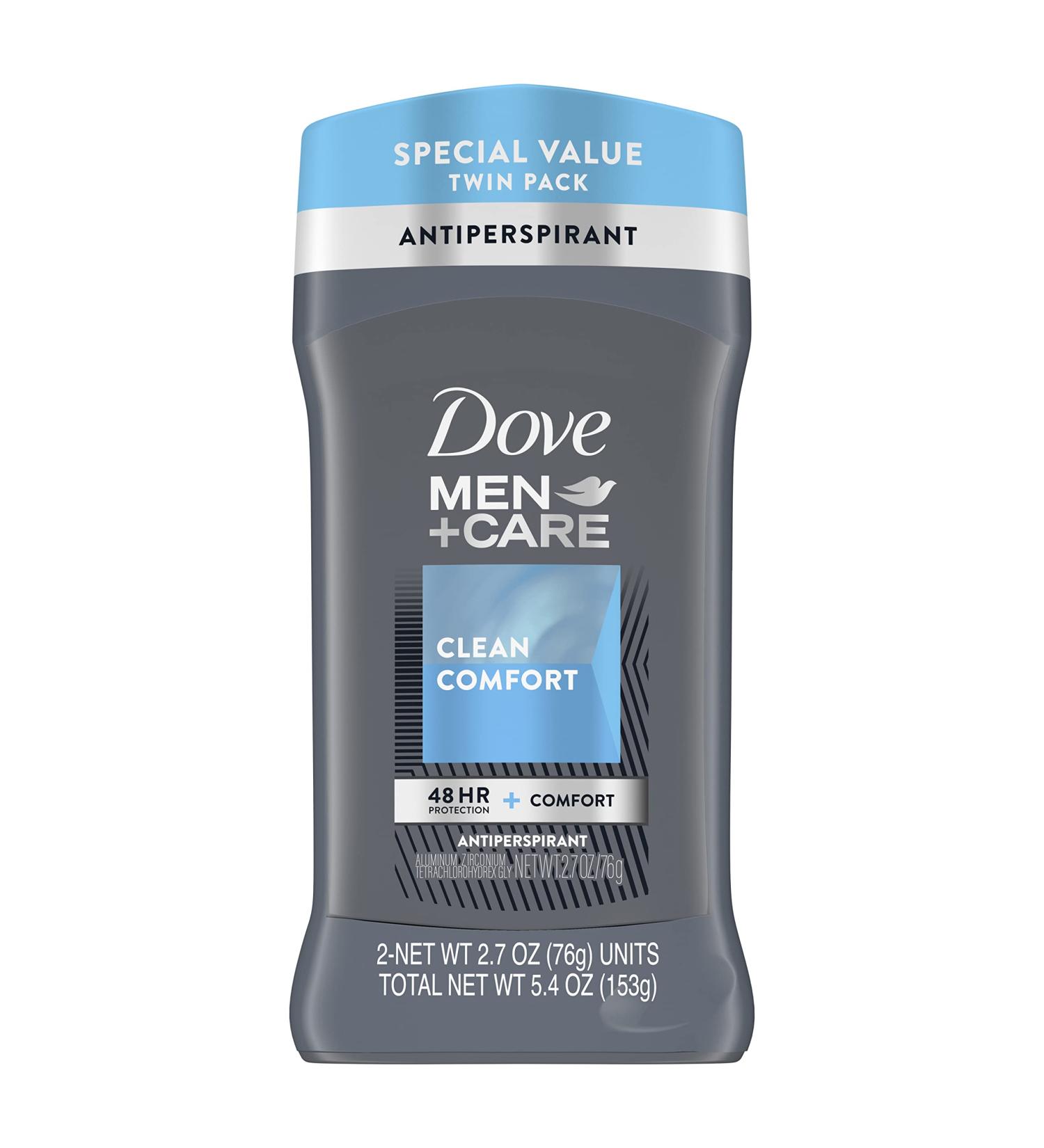 Dove Men+Care Antiperspirant Deodorant 48-Hour Wetness Protection Clean Comfort 2.7 oz - Pack of 2 - Buy Online on GoSupps.com