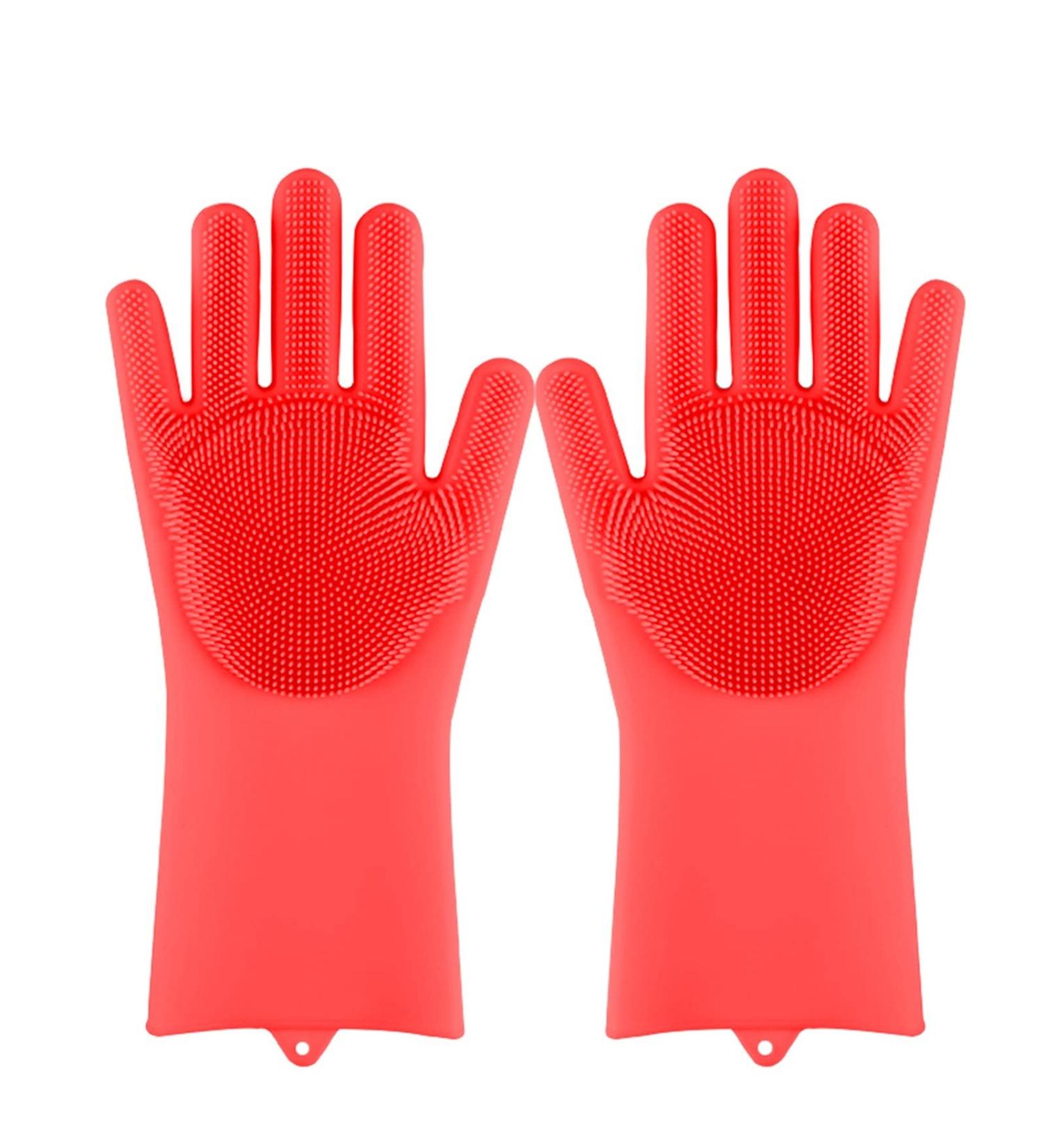 Dishwashing Gloves Silicone Dishwasher Sponge Rubber Scrub Gloves Washing Bowls Gloves Tools (Color : 1) - Buy Online on GoSupps.com