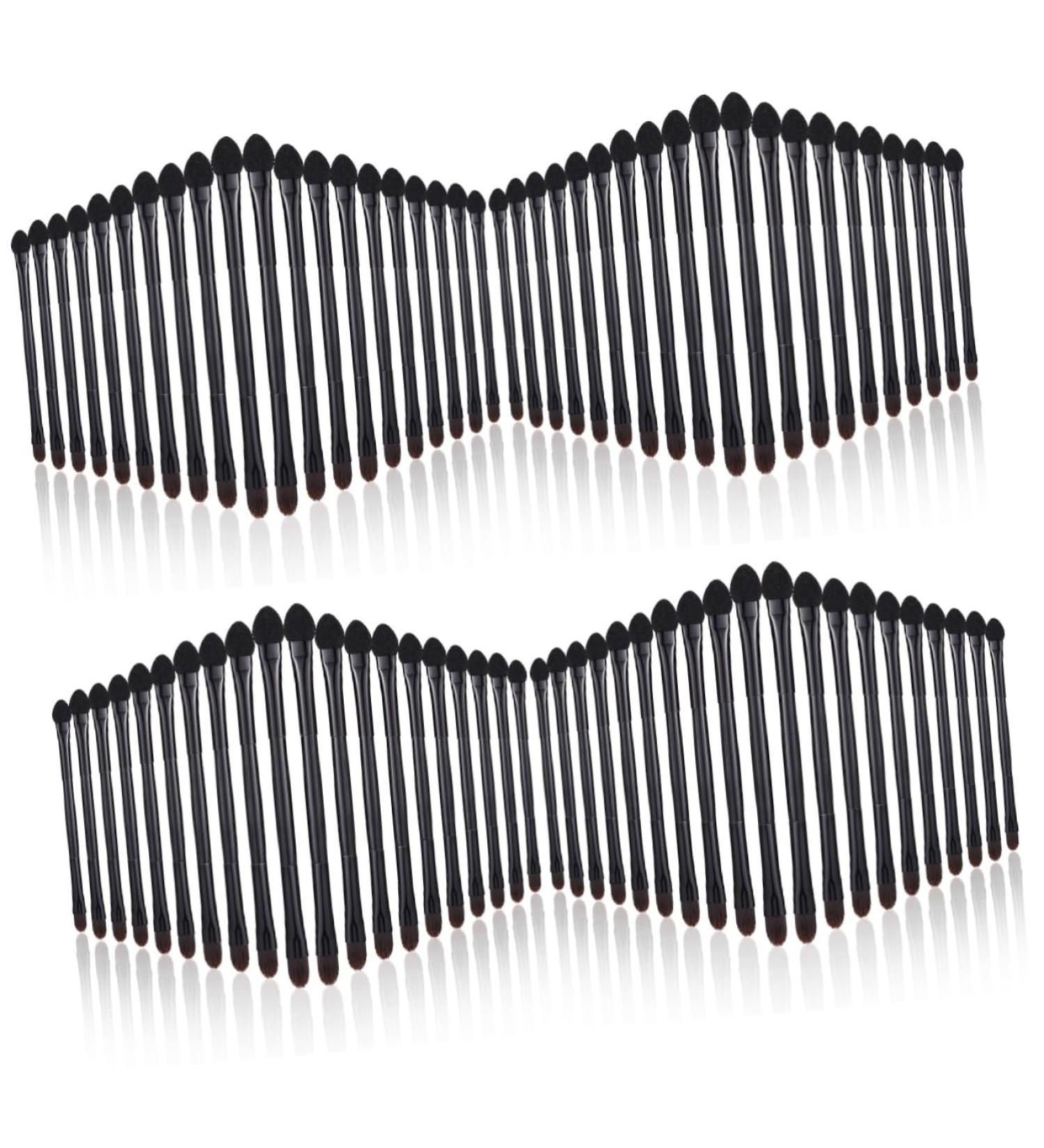 Baluue 80 Pcs Double Eye Shadow Makeup Womens Makeup Eye Shadow Brush Applicator Face Sponge Black Nylon - Buy Online on GoSupps.com