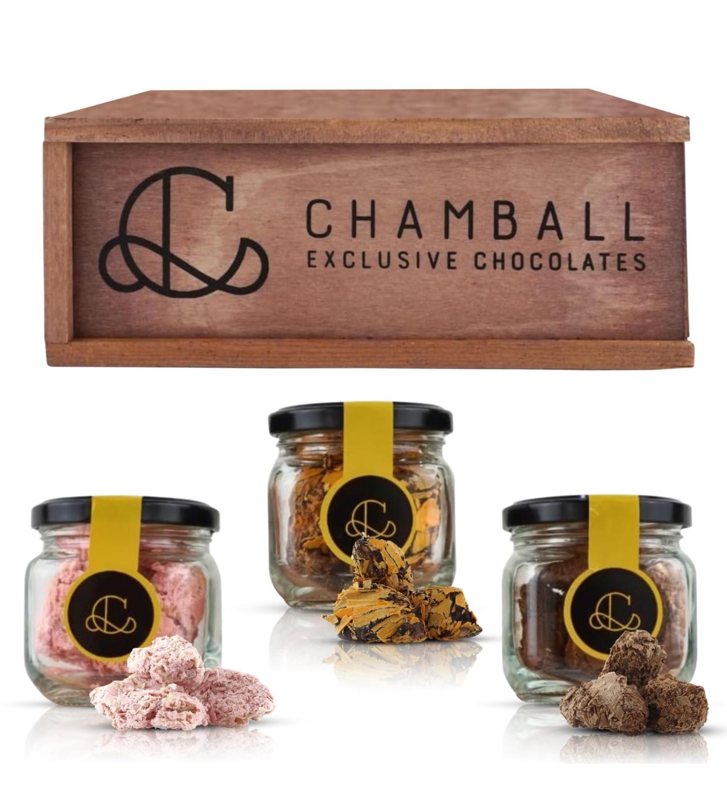 CHAMBALL 15 Chocolate Truffles with: Mango Strawberry and Orange Ideal to taste and to offer - Box of Belgian Artisan Chocolates - Assortment of Premium Chocolates of Belgian Origin - Buy Online on GoSupps.com