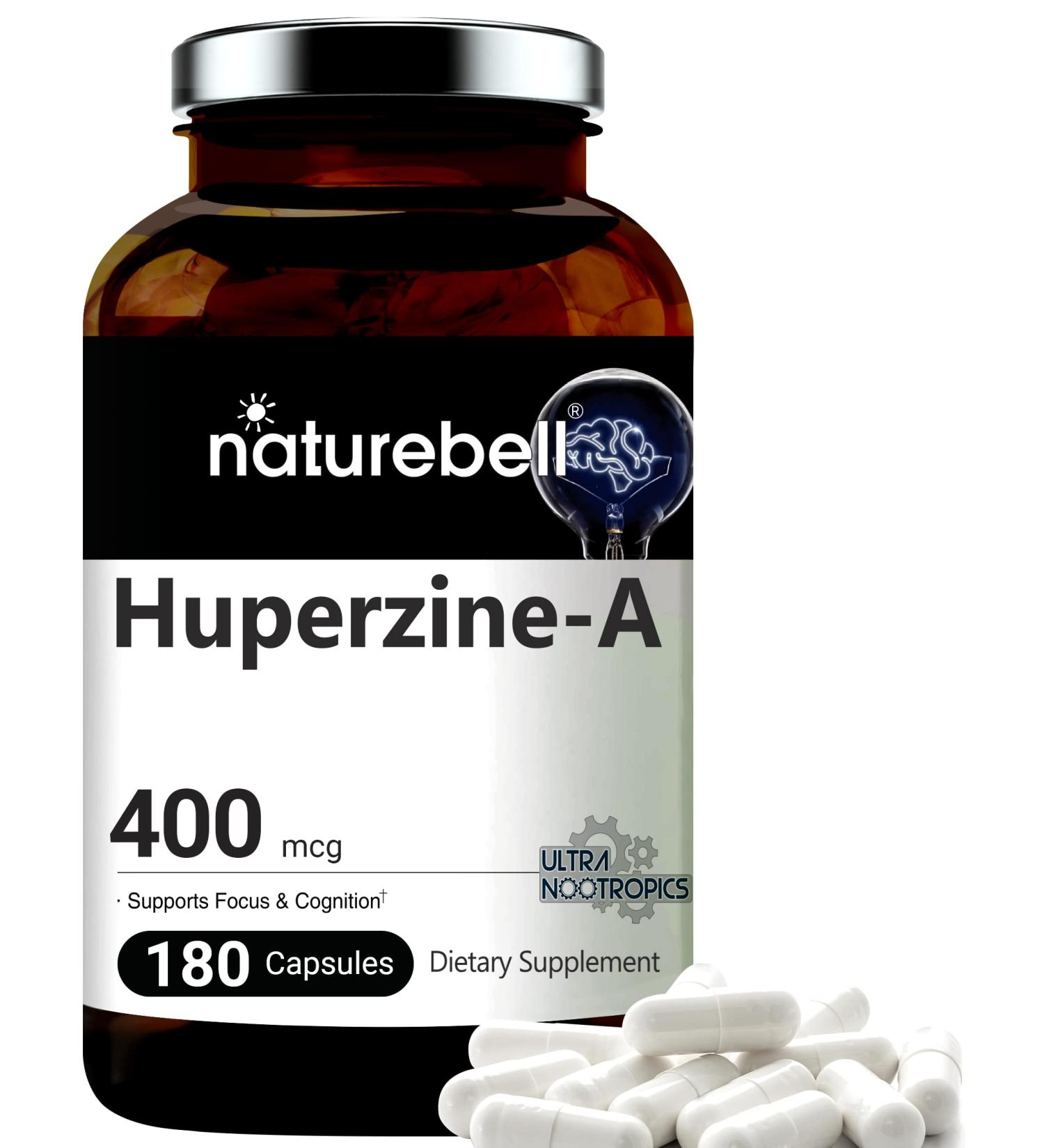 Huperzine A 400mcg | 180 Capsules | Supports Focus, Cognition & Memory | Premium Brain Health Supplement | Non-GMO | 180 Count - Buy Online on GoSupps.com