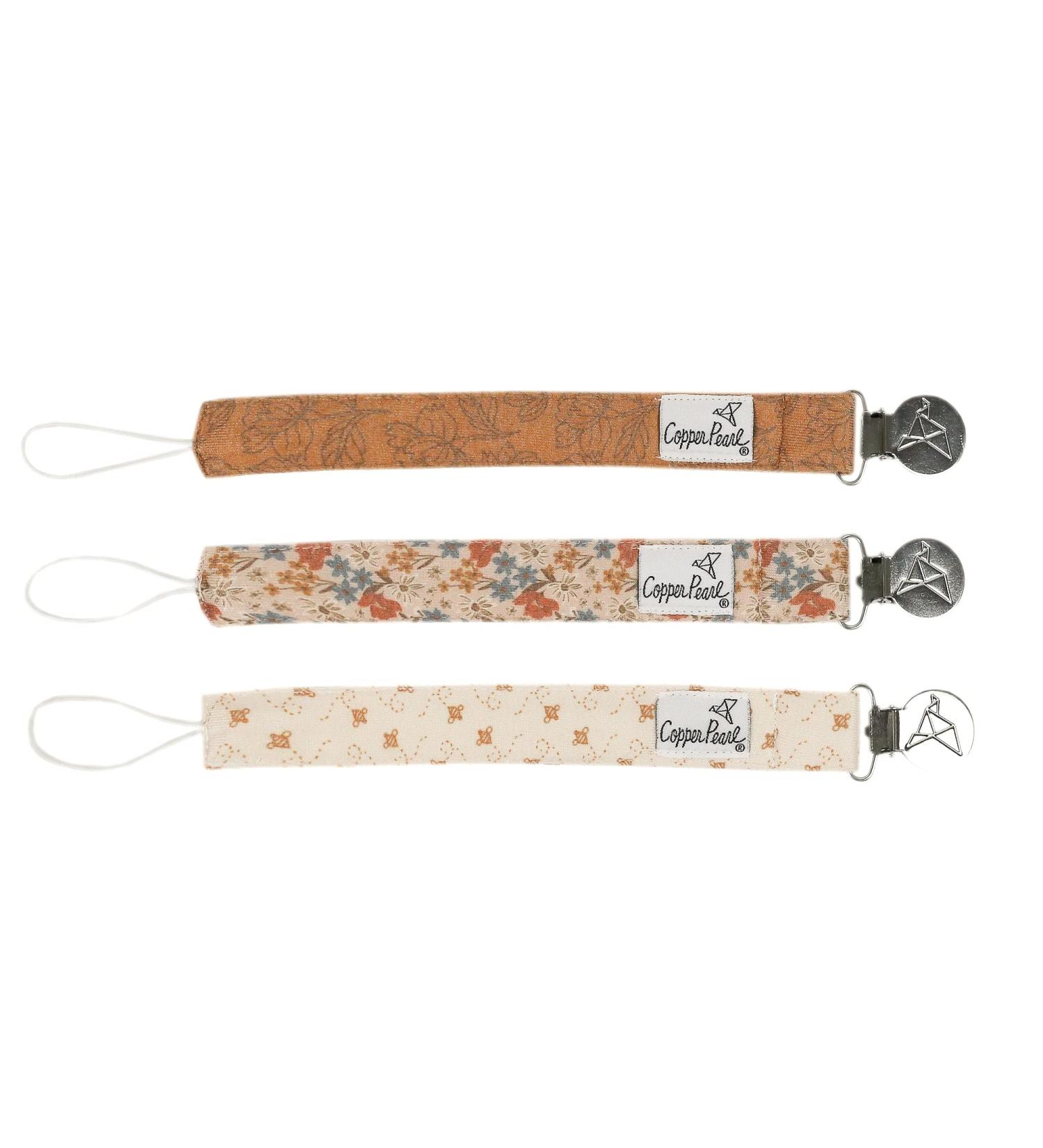 Eden by Copper Pearl Binky Clip 3 Pack Set - Stylish and Secure Baby Pacifier Holder Set - Buy Online on GoSupps.com