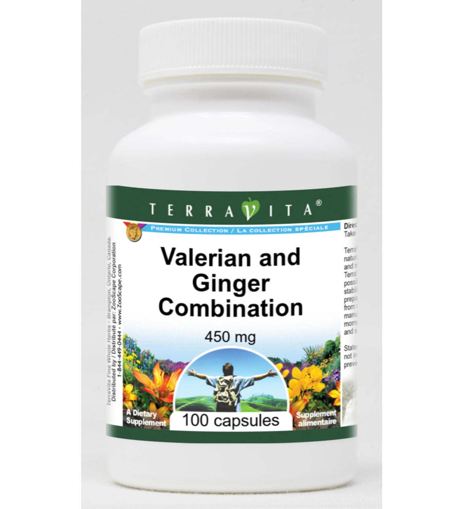 Valerian and Ginger Combination - 450 mg (100 Capsules ZIN: 513492) - 3 Pack - Buy Online on GoSupps.com