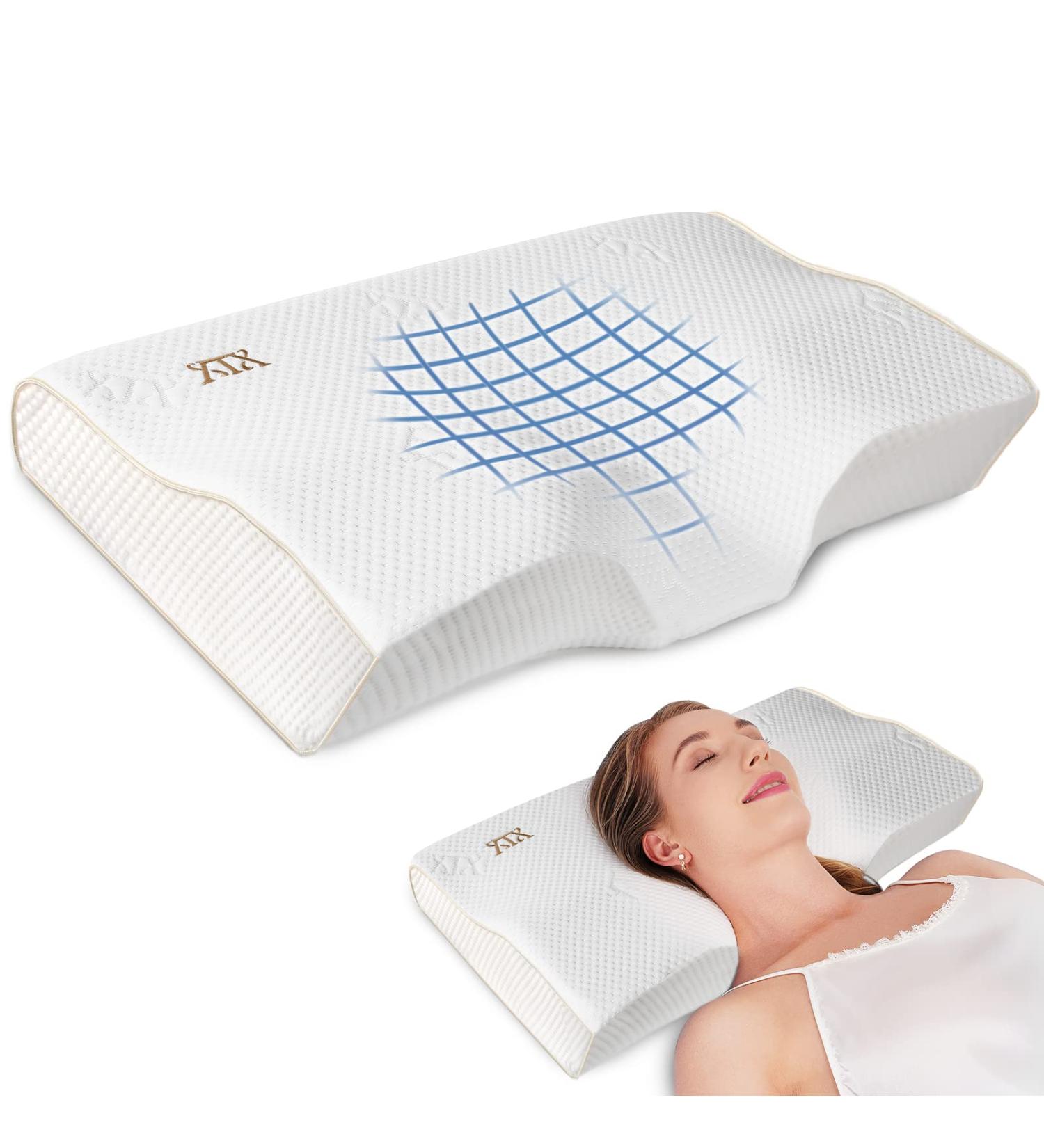 XTX Cervical Memory Foam Pillow: Orthopedic Support for Neck and Shoulder Pain Relief - CertiPUR-US Certified - 23.6 x 13.4 x 4.2 - Ideal for Side, Back, and Stomach Sleepers - Buy Online on GoSupps.com