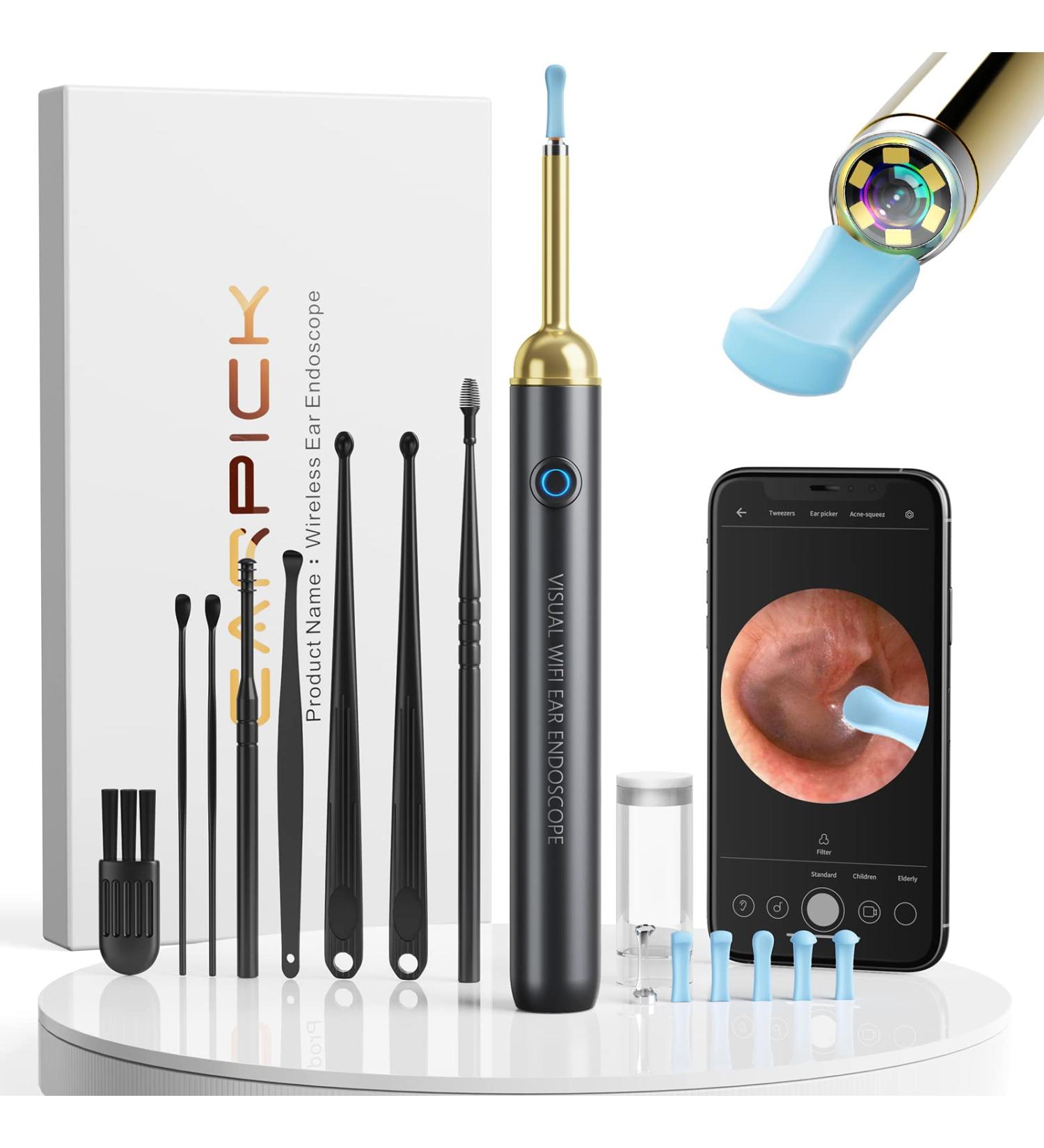 KAUGIC Ear Wax Removal Tool Camera - Premium 1080P HD Otoscope with 8 Pcs Ear Picker Set - Waterproof Earwax Remover for iPhone & Android - Ear Cleaner with Camera - Buy Online on GoSupps.com