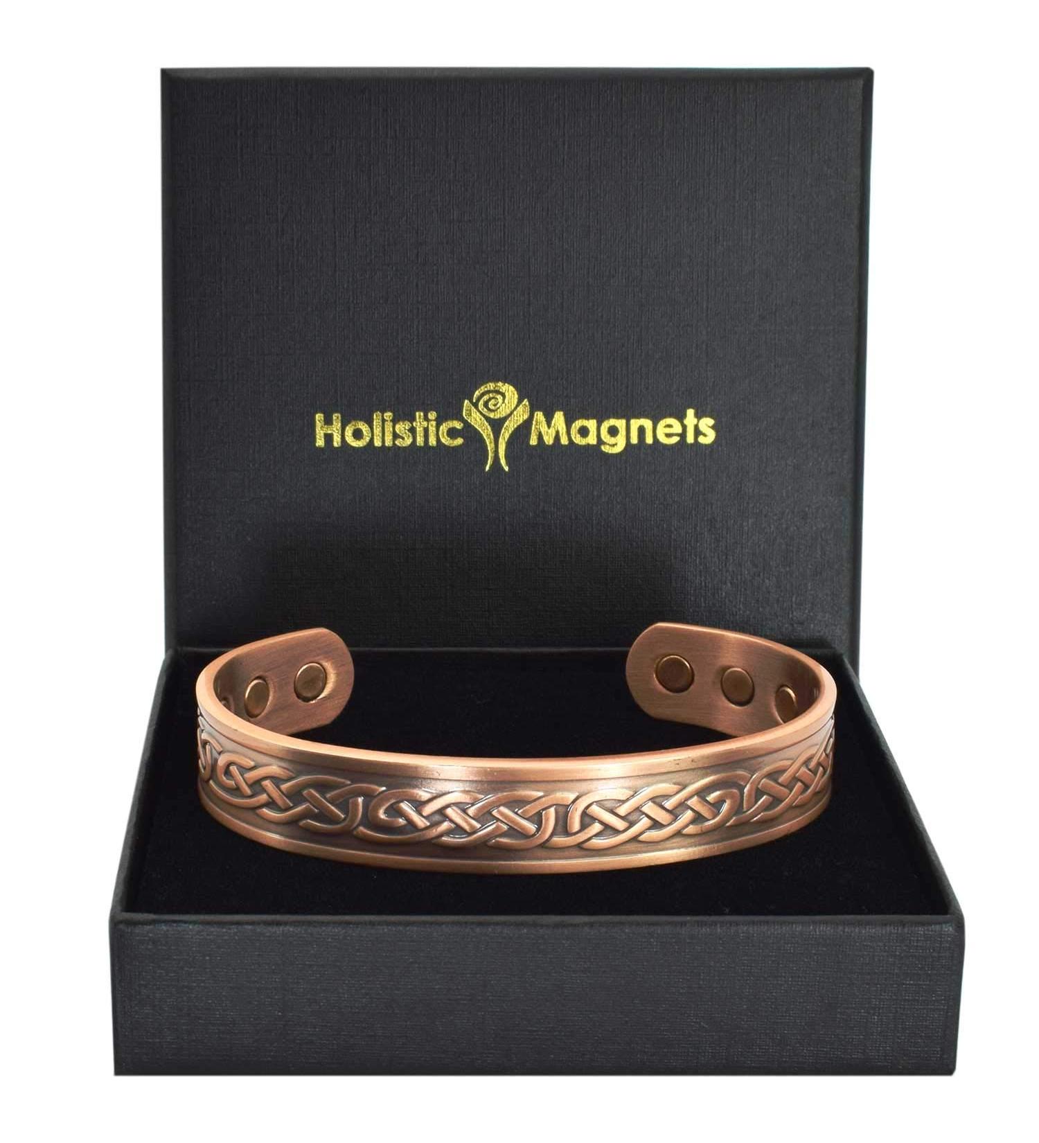 Copper Magnetic Bracelet Men Women Celtic Copper Bangle Cuff Magnetic Band Copper Magnetic Jewellery Holistic Neodymium Magnets-CEK (M: Wrist 16.5-19.5cm/6.5-7.7") - Buy Online on GoSupps.com