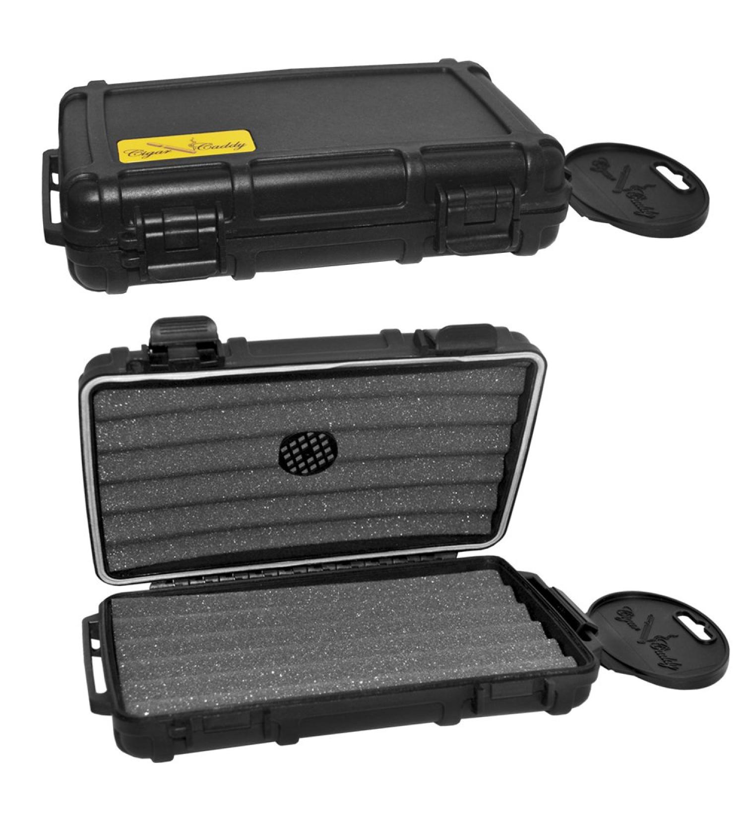 Cigar Caddy Travel Series - Travel Humidor - Black XL - Holds up to 5 Cigars