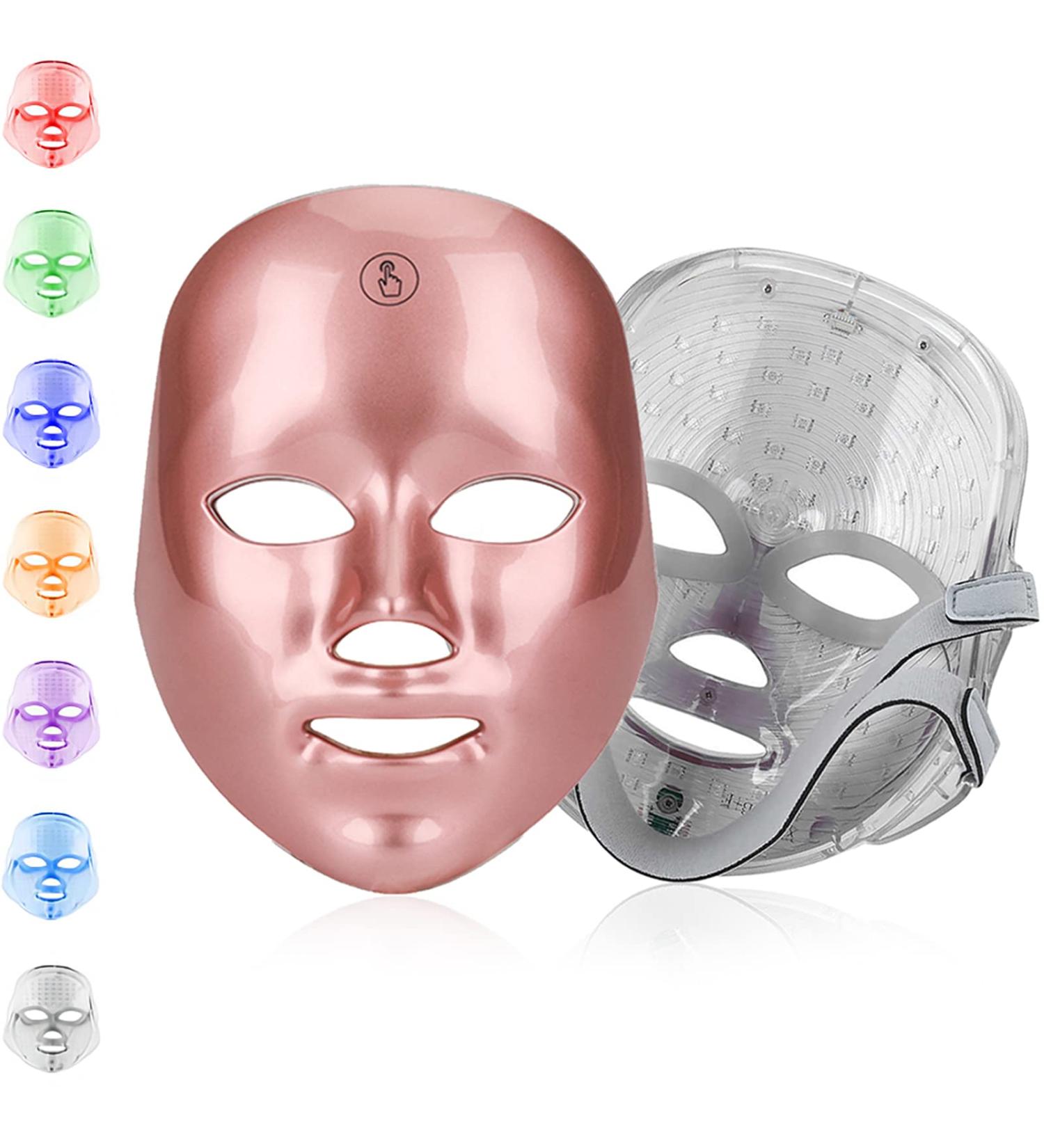 LED Face Mask - 7-Color Photon Therapy for Acne & Wrinkle Removal | Pink Beauty Rejuvenation Mask - Buy Online on GoSupps.com