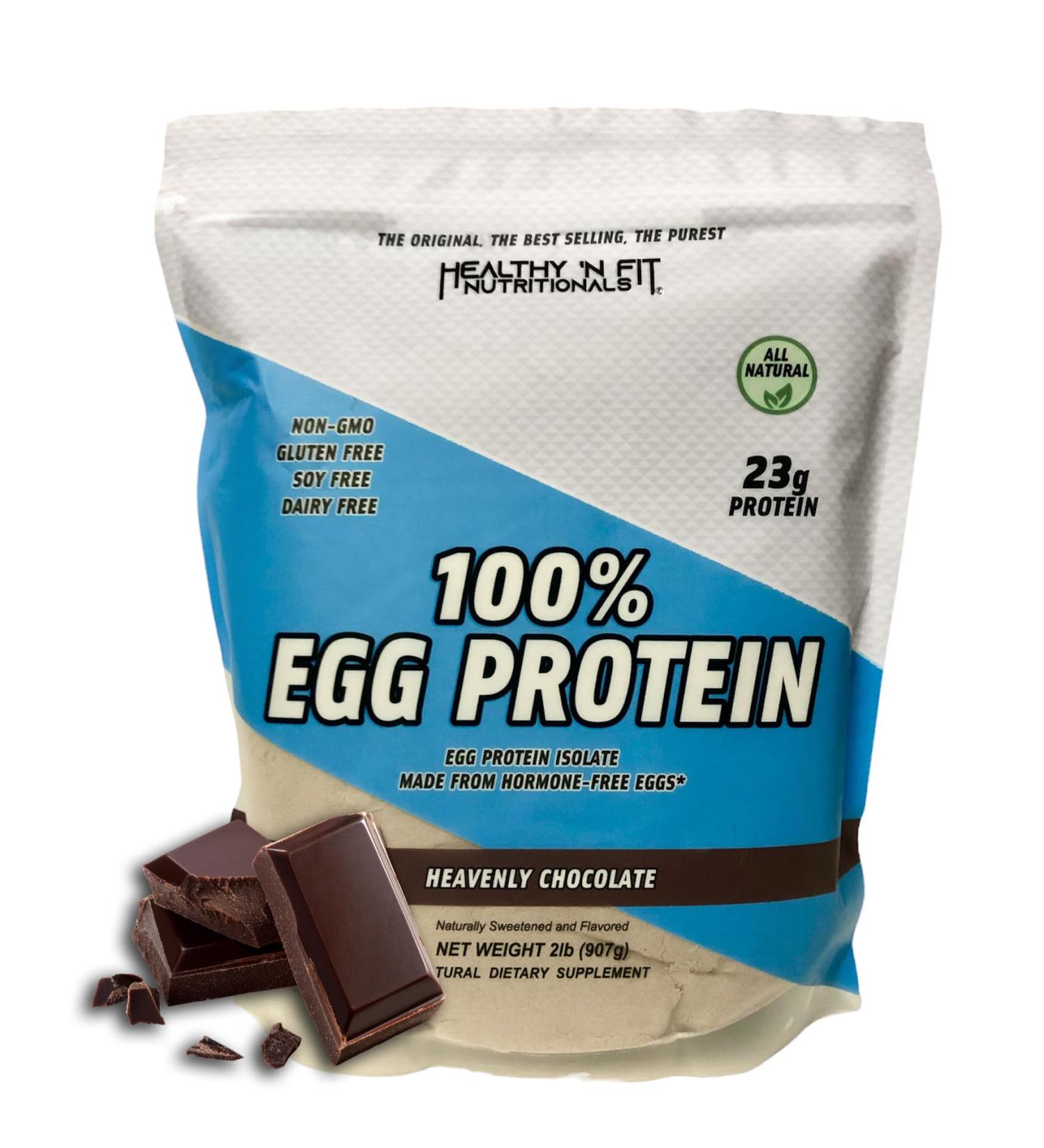 Healthy N Fit 100% Egg Protein - Heavenly Chocolate (2lb) | Ultra Pure Egg White Protein Isolate with Natural Peptides - Buy Online on GoSupps.com