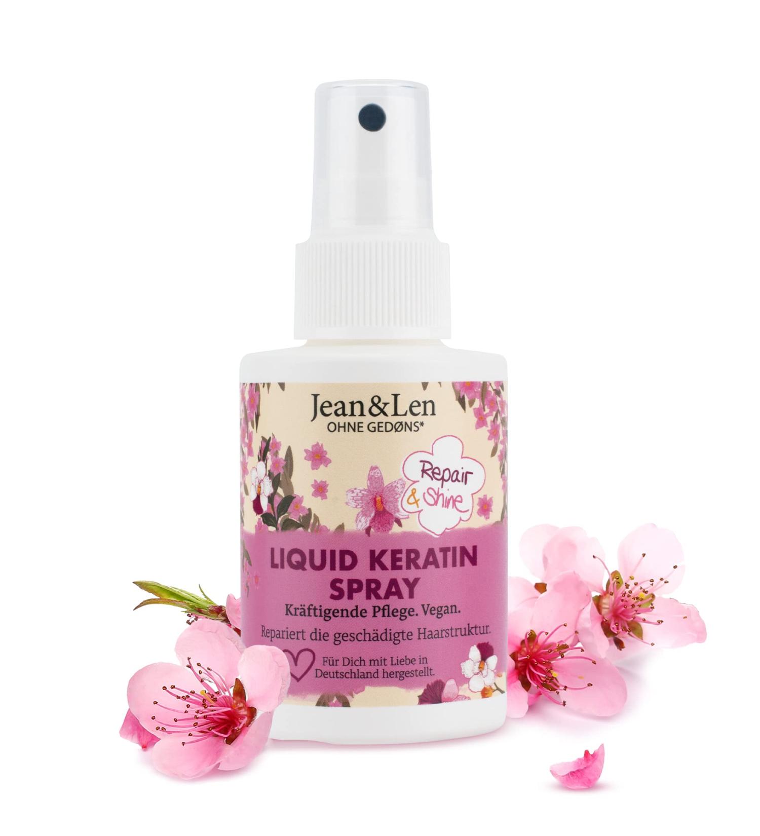 Jean & Len Liquid Keratin Spray | Nourish Damaged Hair with Phyto-Keratin | Sandalwood & Silk Scent | Vegan & Paraben-Free | 100 ml - Buy Online on GoSupps.com