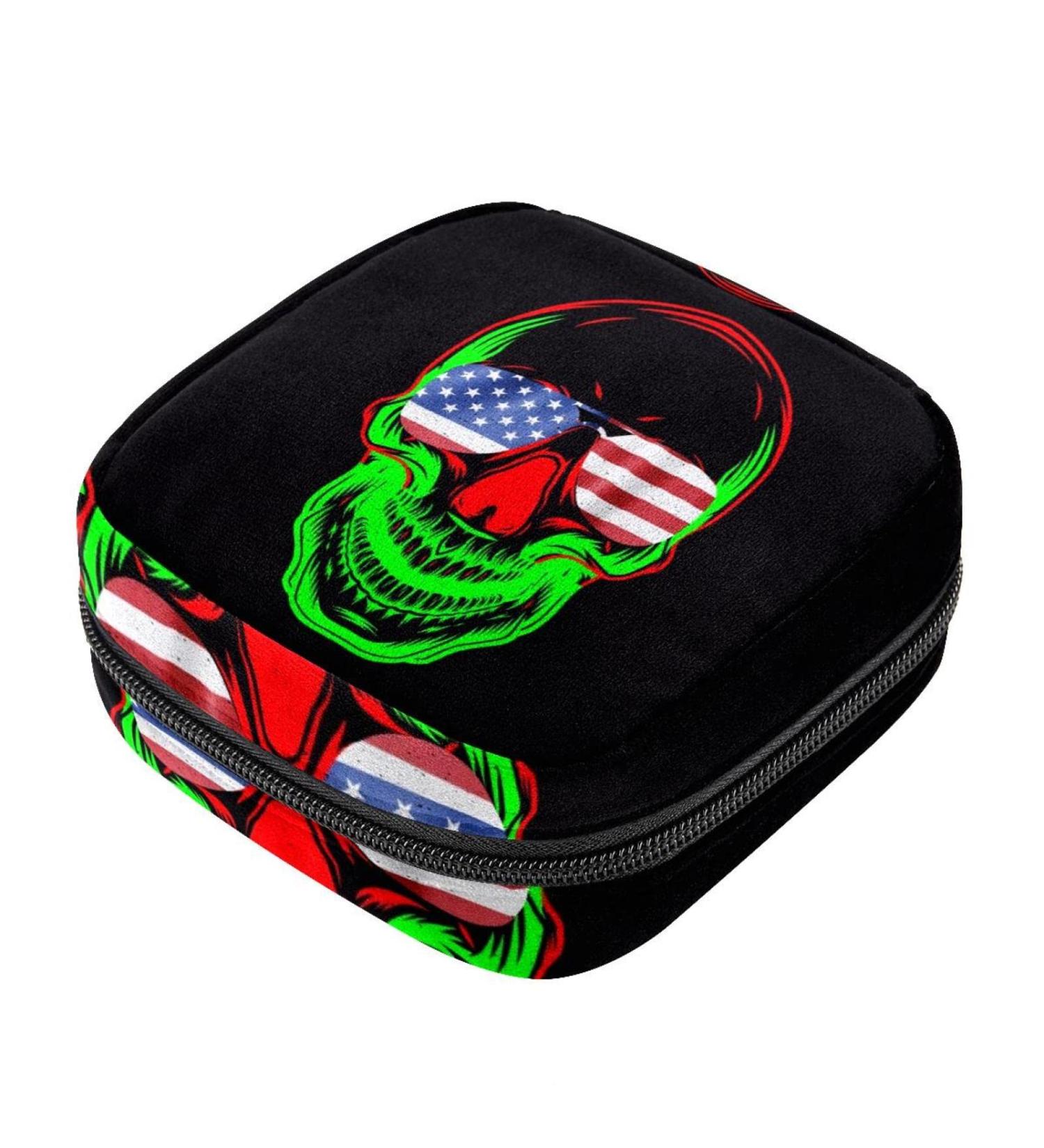 Skull Period Bag: Portable Sanitary Napkin Storage for Teen Girls - HomeDecorZone - Buy Online on GoSupps.com