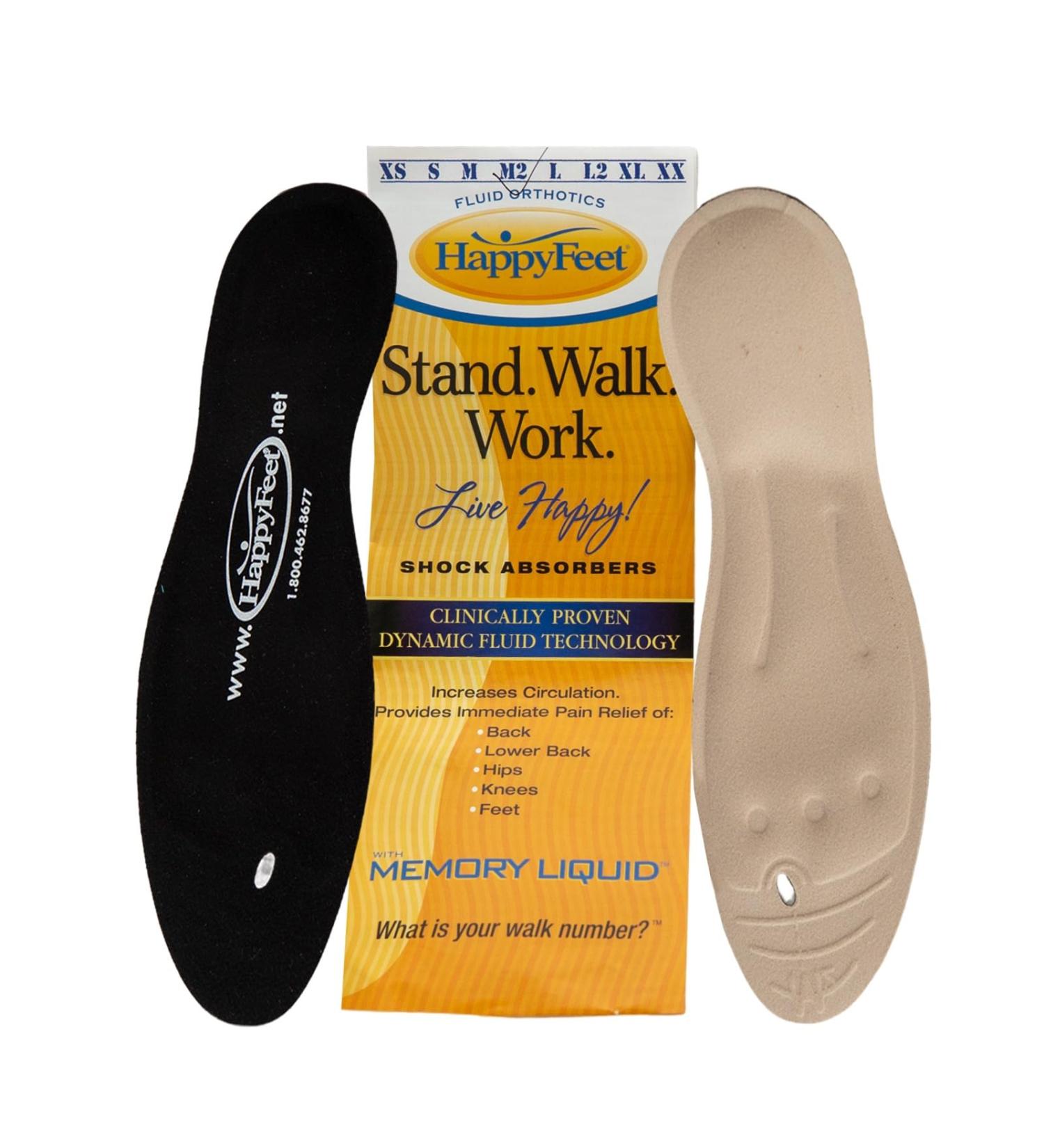 Happy Feet Orthotic Gel Inserts for Plantar Fasciitis - High Arch Support Shoe Insoles for Men & Women (Size M 7-8 / 8.5-10 - Buy Online on GoSupps.com