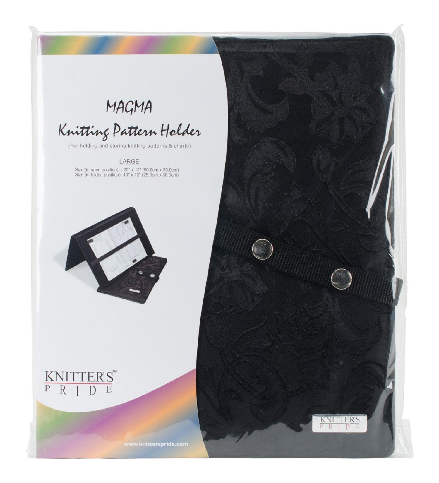 Knitter's Pride Magma Knitting Fold-Up Pattern Holder, 19.65 X 11.81-Inches Black