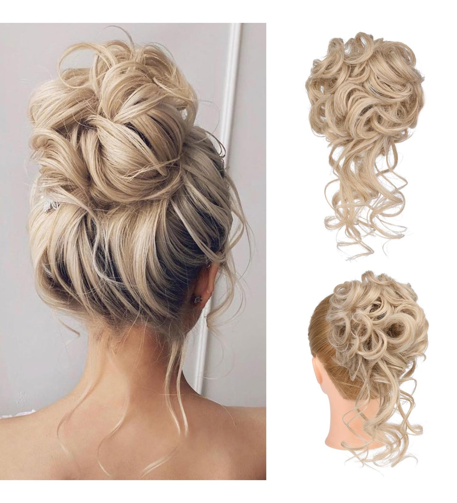 REECHO Synthetic Messy Bun Hair Piece - Medium Blonde Updo Elastic Hair Bun for Women - Buy Online on GoSupps.com