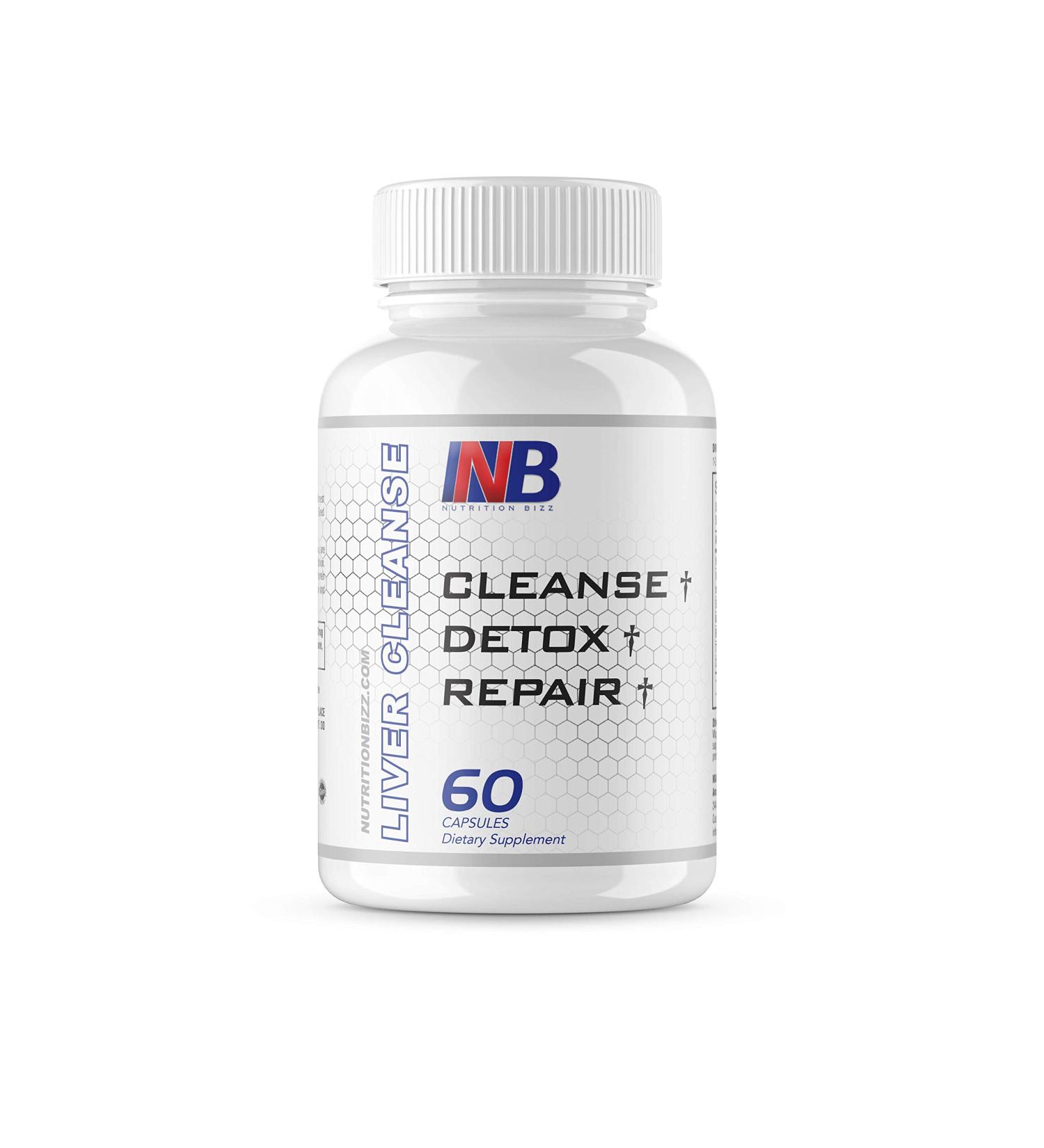 NutritionBizz Liver Cleanse Detox 60 Capsules - Cleanse & Repair Formula - Buy Online on GoSupps.com