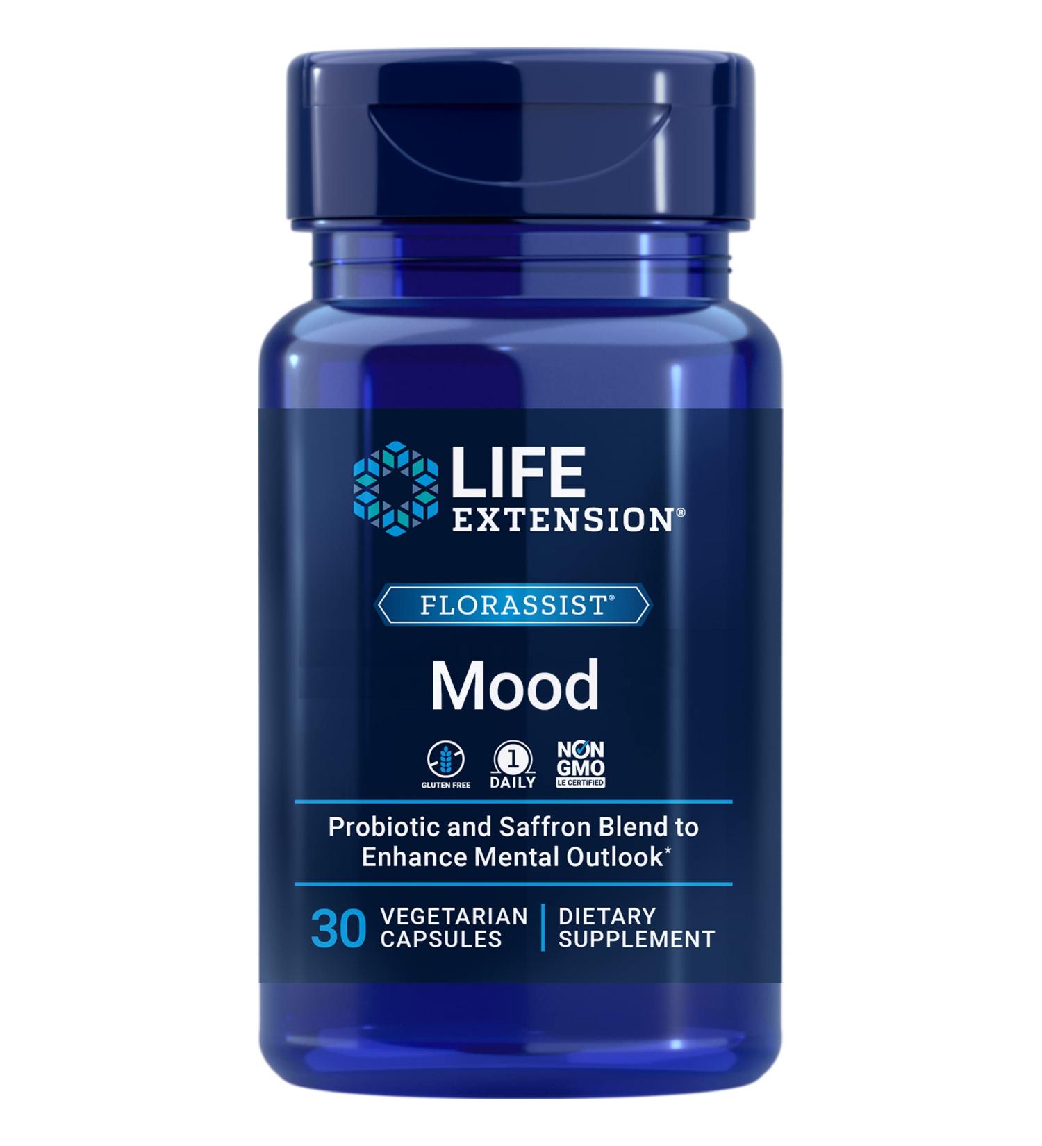Life Extension FLORASSIST Mood Support - 30 Vegetarian Capsules for Mental Well-Being - Buy Online on GoSupps.com