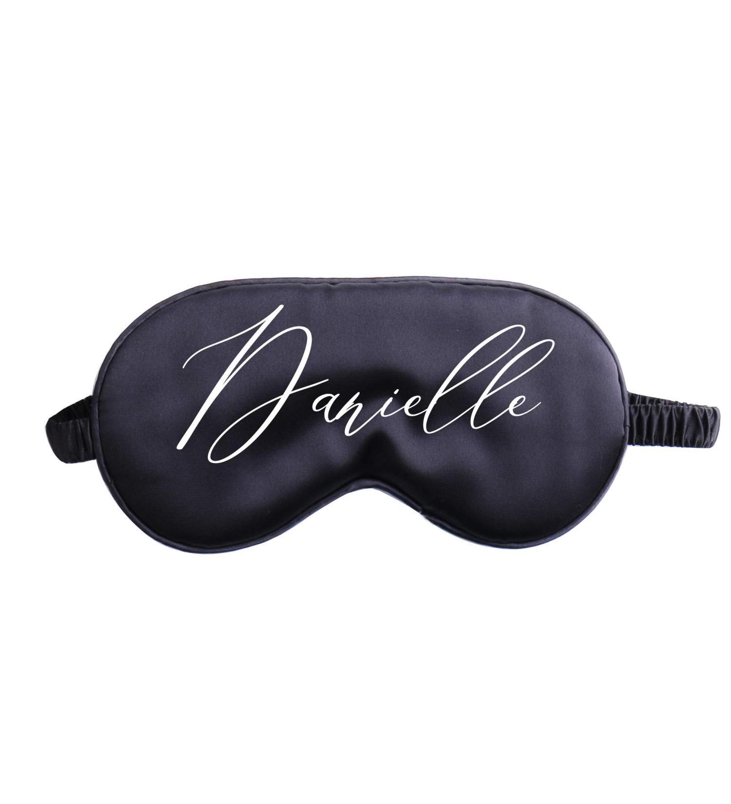 Personalized Satin Sleep Eye Mask - Custom Monogram Bridesmaid Gift, Hen Party Favor, Wedding & Birthday Gift for Her (Black) - Buy Online on GoSupps.com