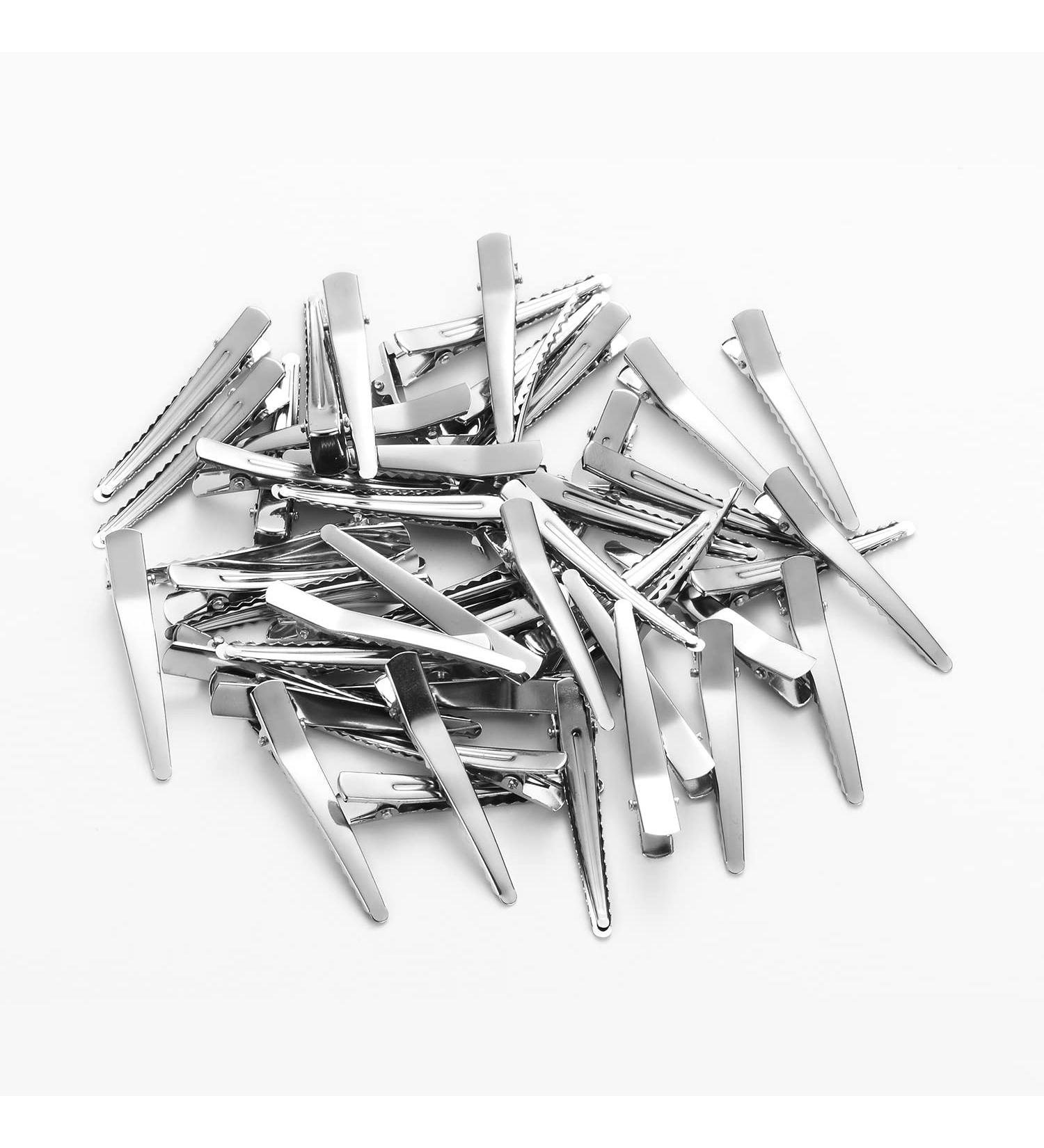 50pcs Fancy Metal Hair Clips | 2.5 Inch Silver Gray Hair Extension Pins | Bulk 6cm Metal Clips for Stylish Hairdos - Buy Online on GoSupps.com