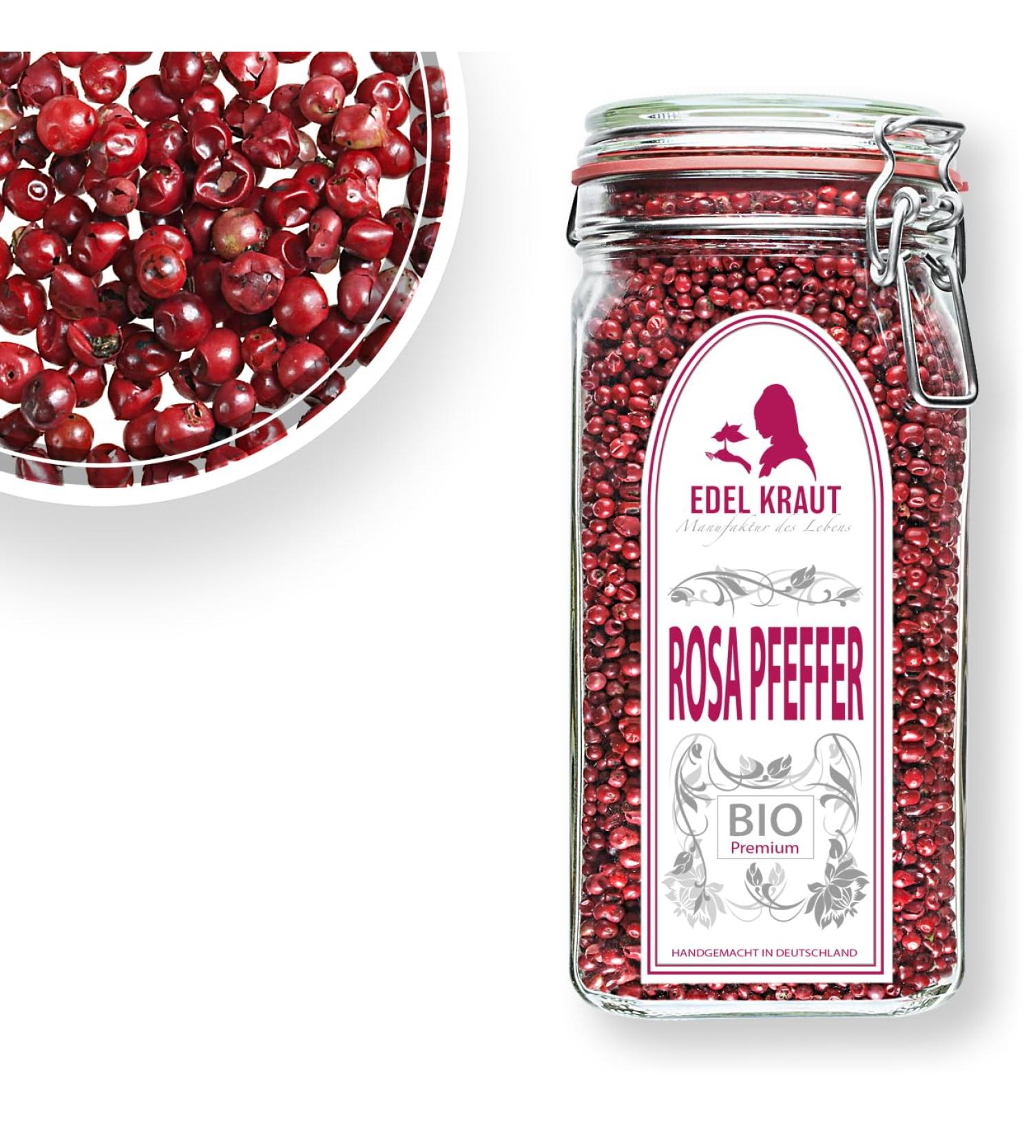 Organic Pink Pepper 400g - 100% Natural Pink Peppercorns | Noble Herb | Additive-Free KBA Organic Spice & Spice Mixtures - Buy Online on GoSupps.com