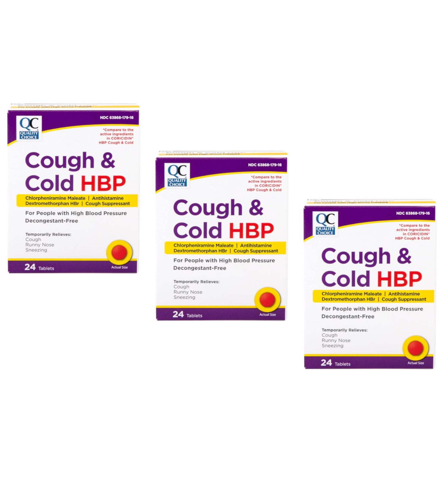 Quality Choice HBP Cough & Cold Relief Tablets 24ct - Pack of 3 - Buy Online on GoSupps.com