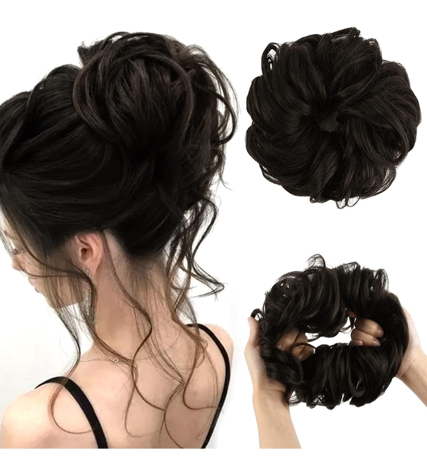 Vlasy Messy Bun Hair Piece 60g 2# for Women - Curly Wavy Scrunchies Bun Extensions - Buy Online on GoSupps.com