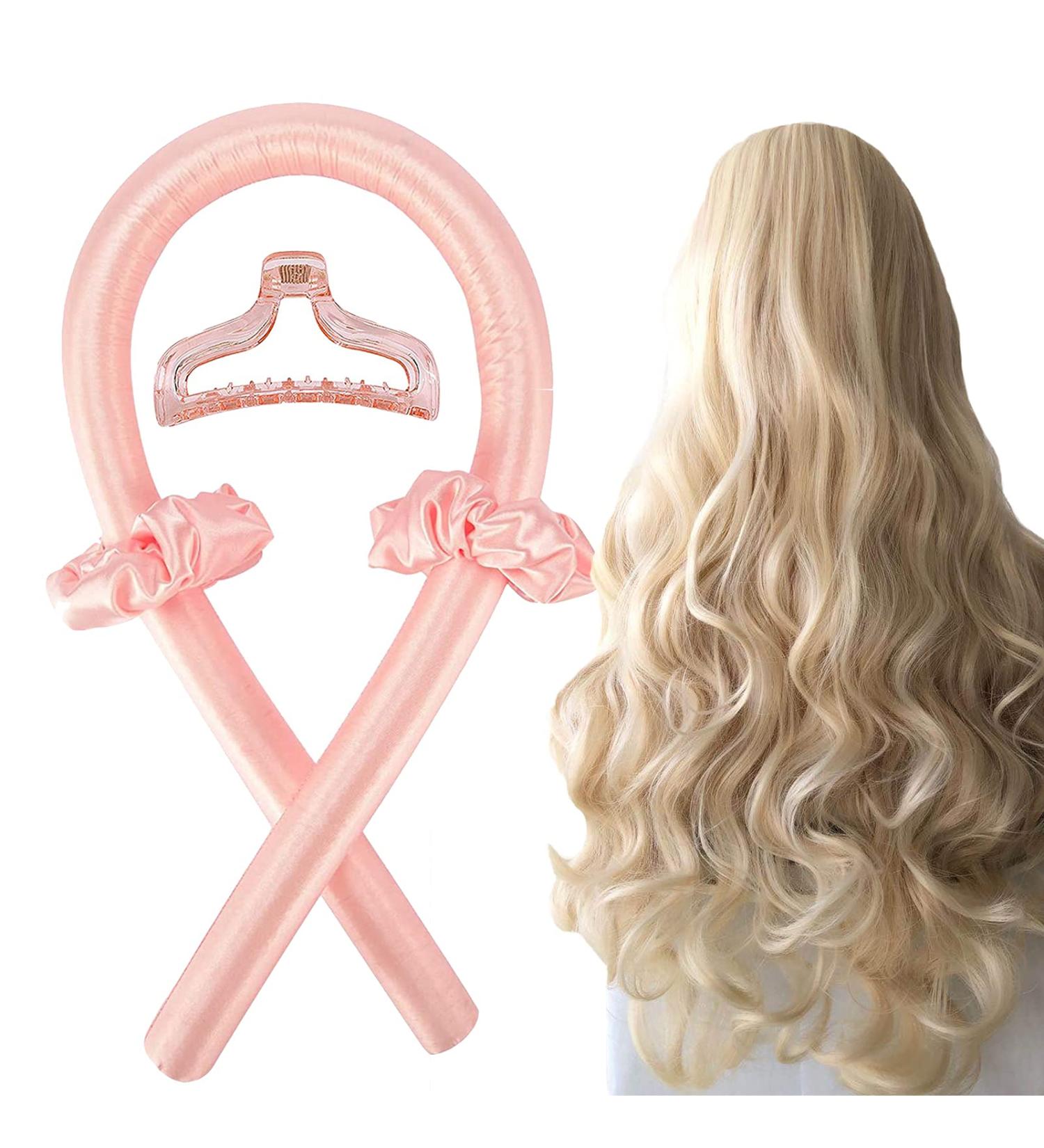Silk Ribbon Curling Rod - Heatless Curlers Headband for Natural Soft Waves - Pink - Buy Online on GoSupps.com
