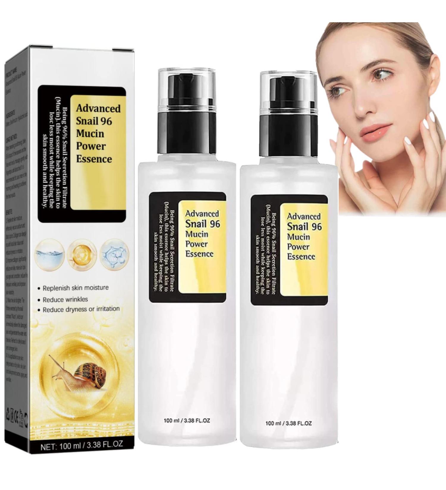 Snail Mucin 96% Power Repairing Essence 3.38 fl.oz - Hydrating Serum with Snail Secretion Filtrate for Dark Spots and Fine Lines - 100ml Face Moisturizer Set - Buy Online on GoSupps.com