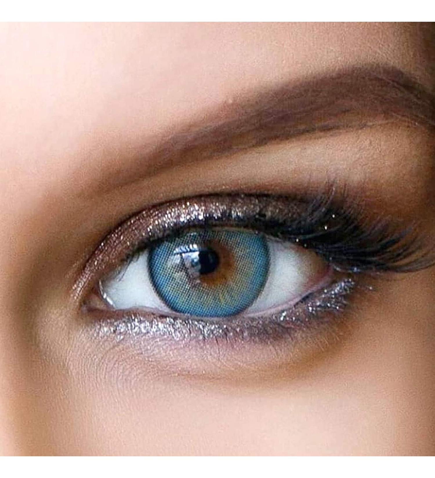 Buy Glamlens Elly Blue Natural Silicone Comfort Contact Lenses - 1 Pair (14mm 0.00) - Strong Coverage International Shipping - Buy Online on GoSupps.com