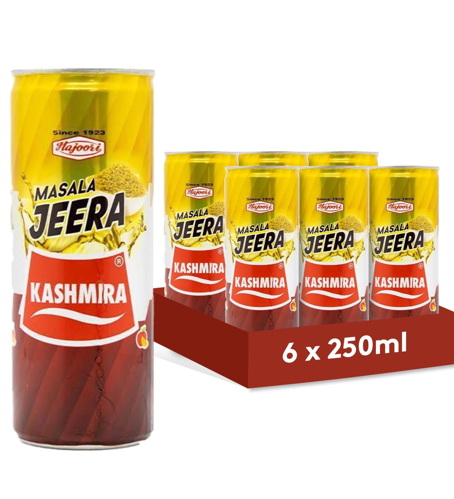 Hajoori Kashmira Masala Jeera - Refreshing Healthy Digestive Drink 250ml (Pack of 6) - Buy Online on GoSupps.com