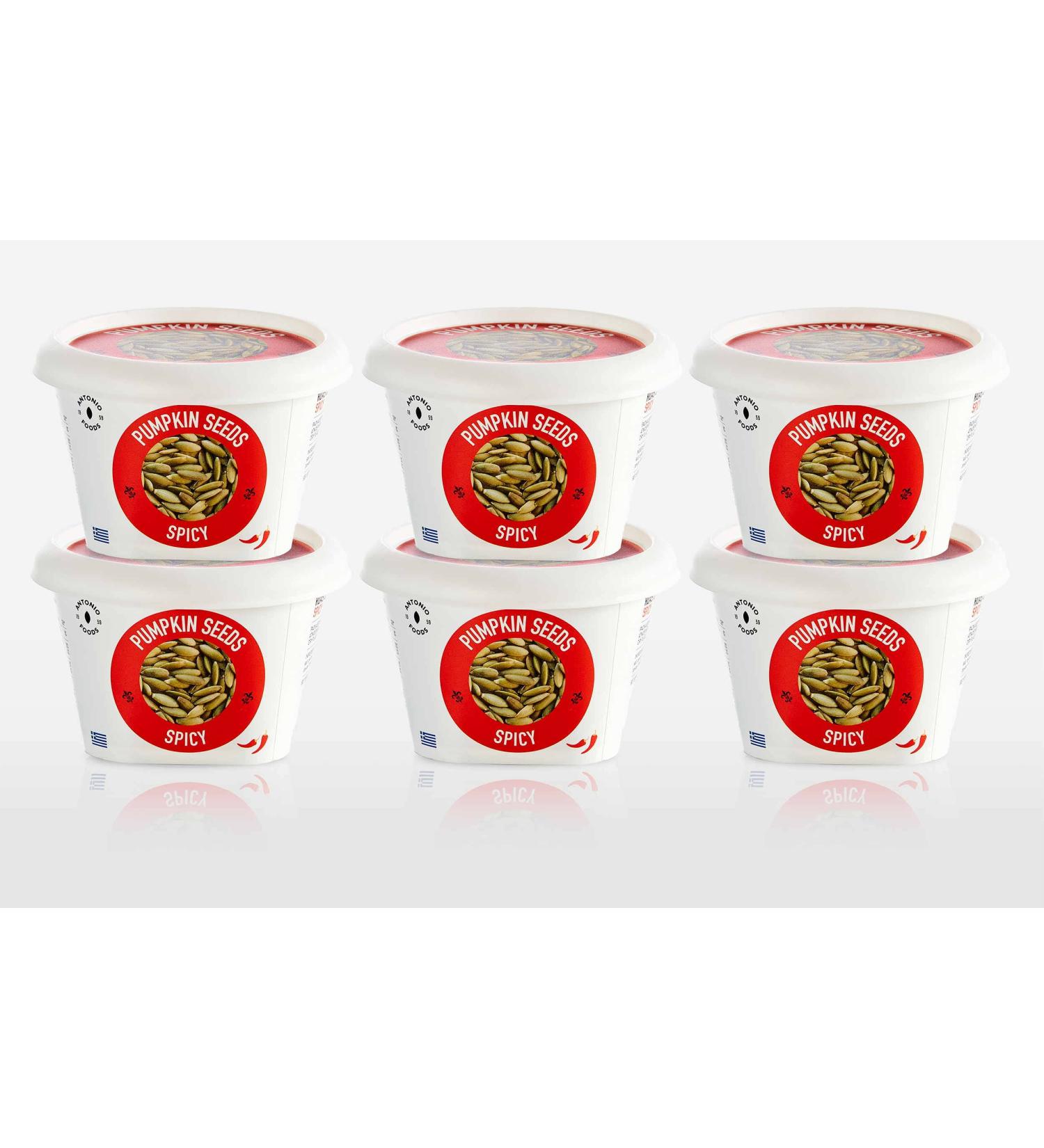 Buy Greek Premium Roasted Pumpkin Seeds - Spicy High Protein Vegan Gluten-Free - 6x85g | International Shipping - Buy Online on GoSupps.com