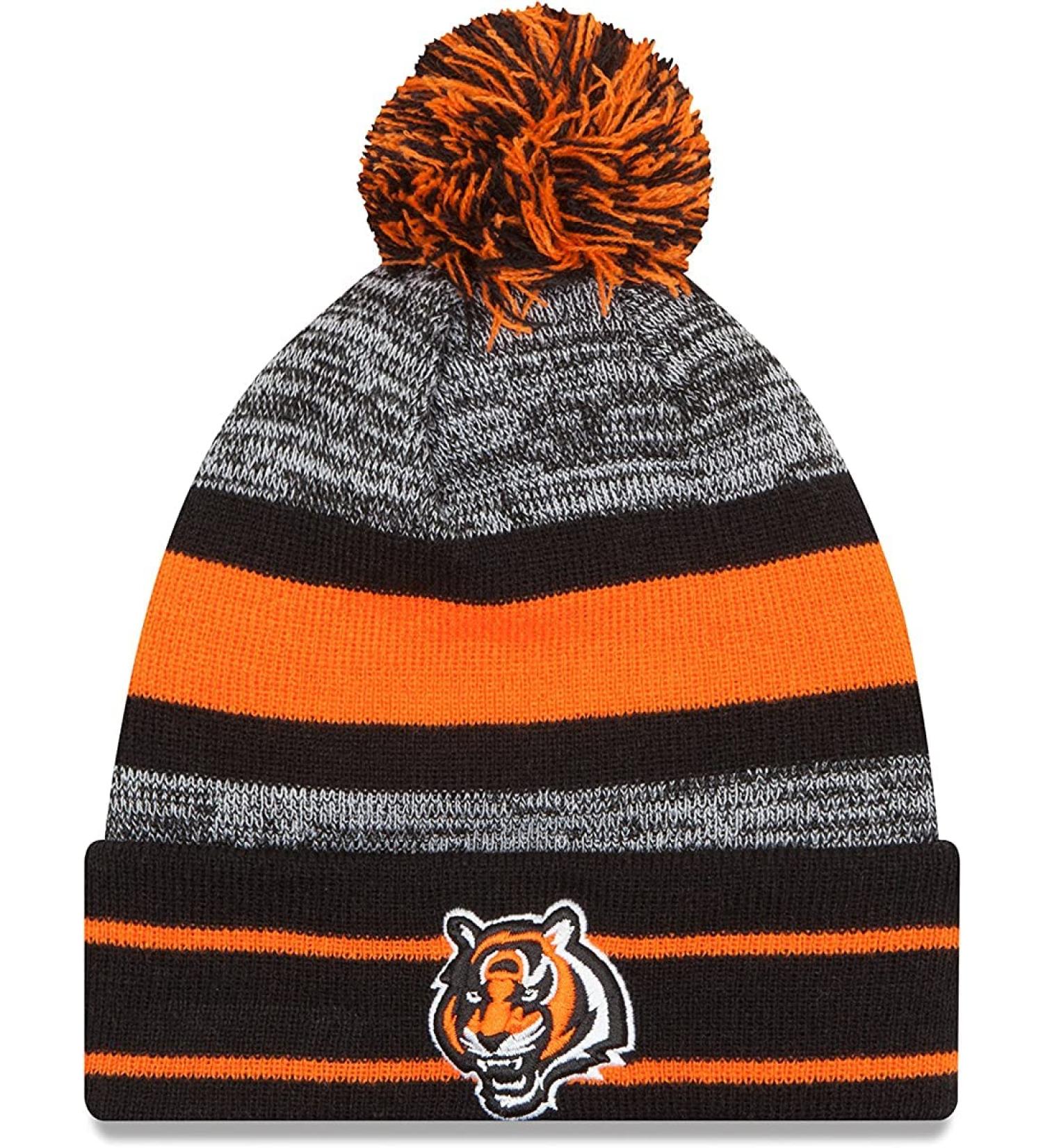 New Era Unisex-Adult NFL Official Sport Knit Classic Cuffed Knit Pom Beanie Hat Cincinnati Bengals